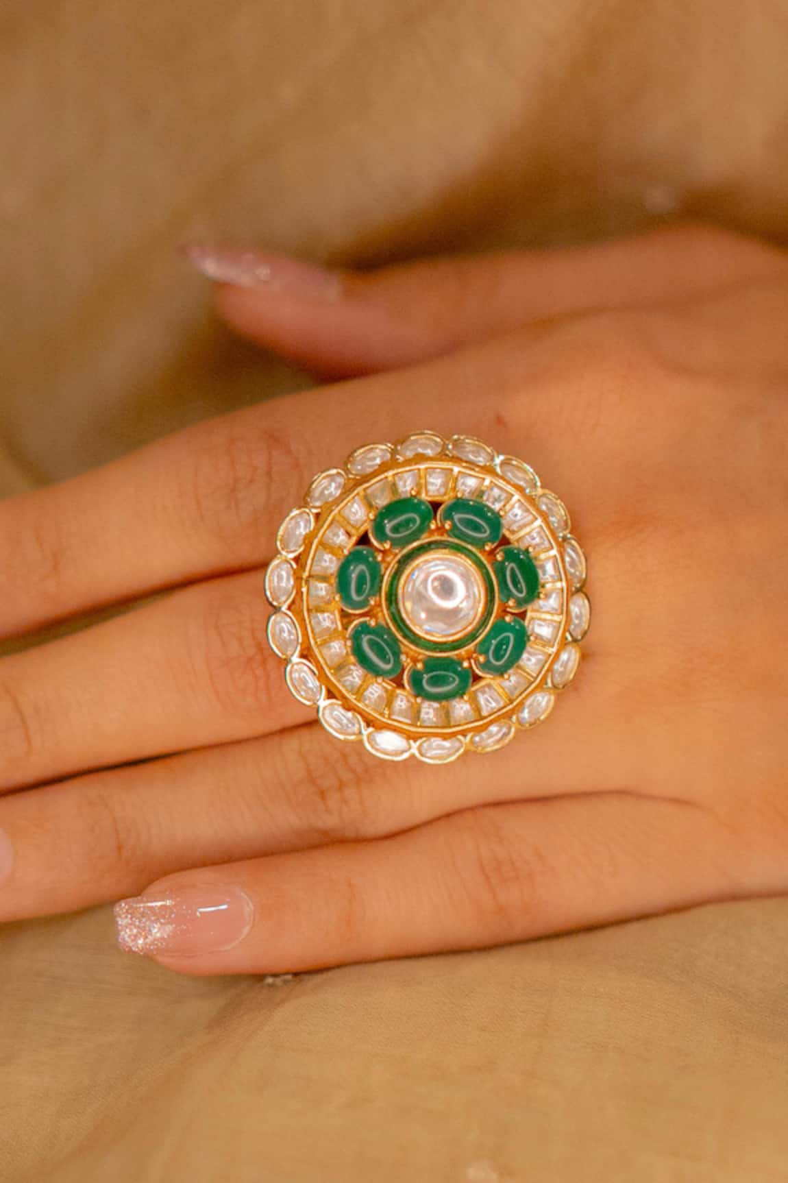 Ekathva Jaipur Gurumukhi Embellished Ring