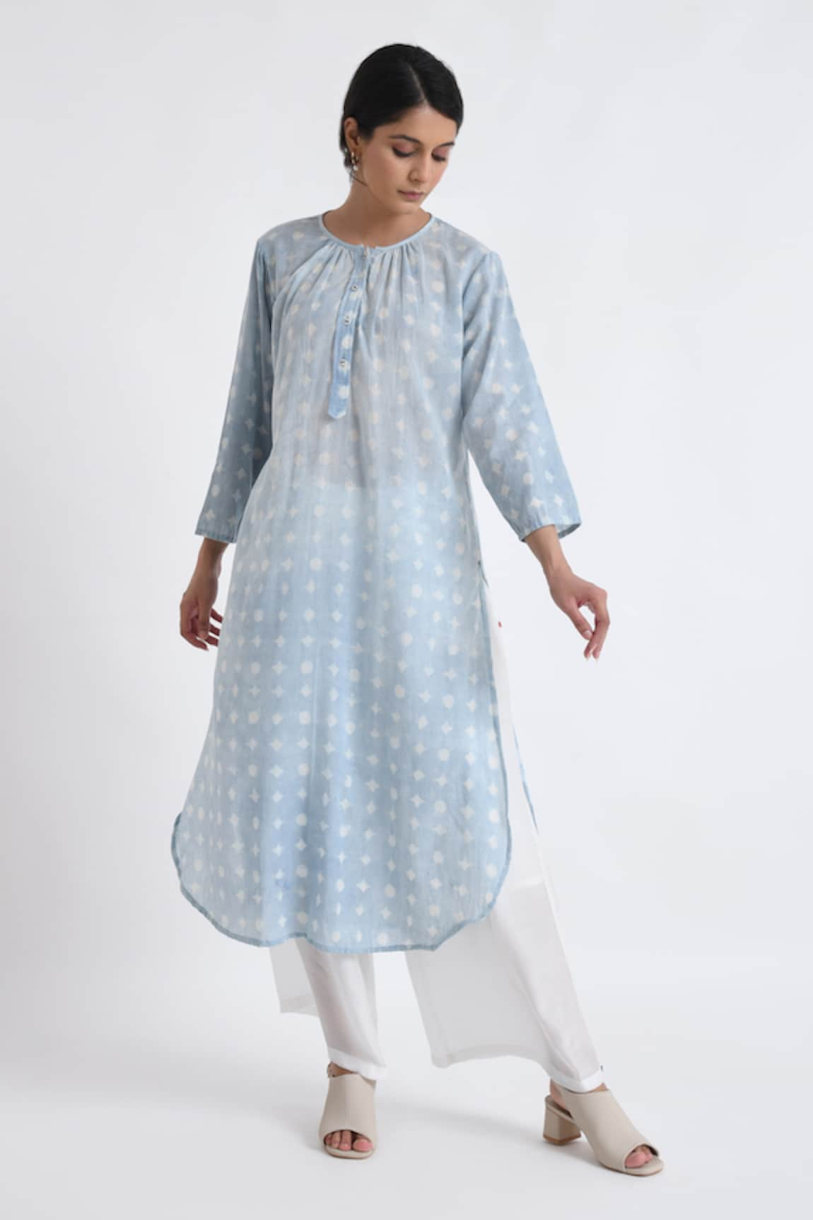 Jayati Goenka Cotton Block Print Long Kurta With Pant