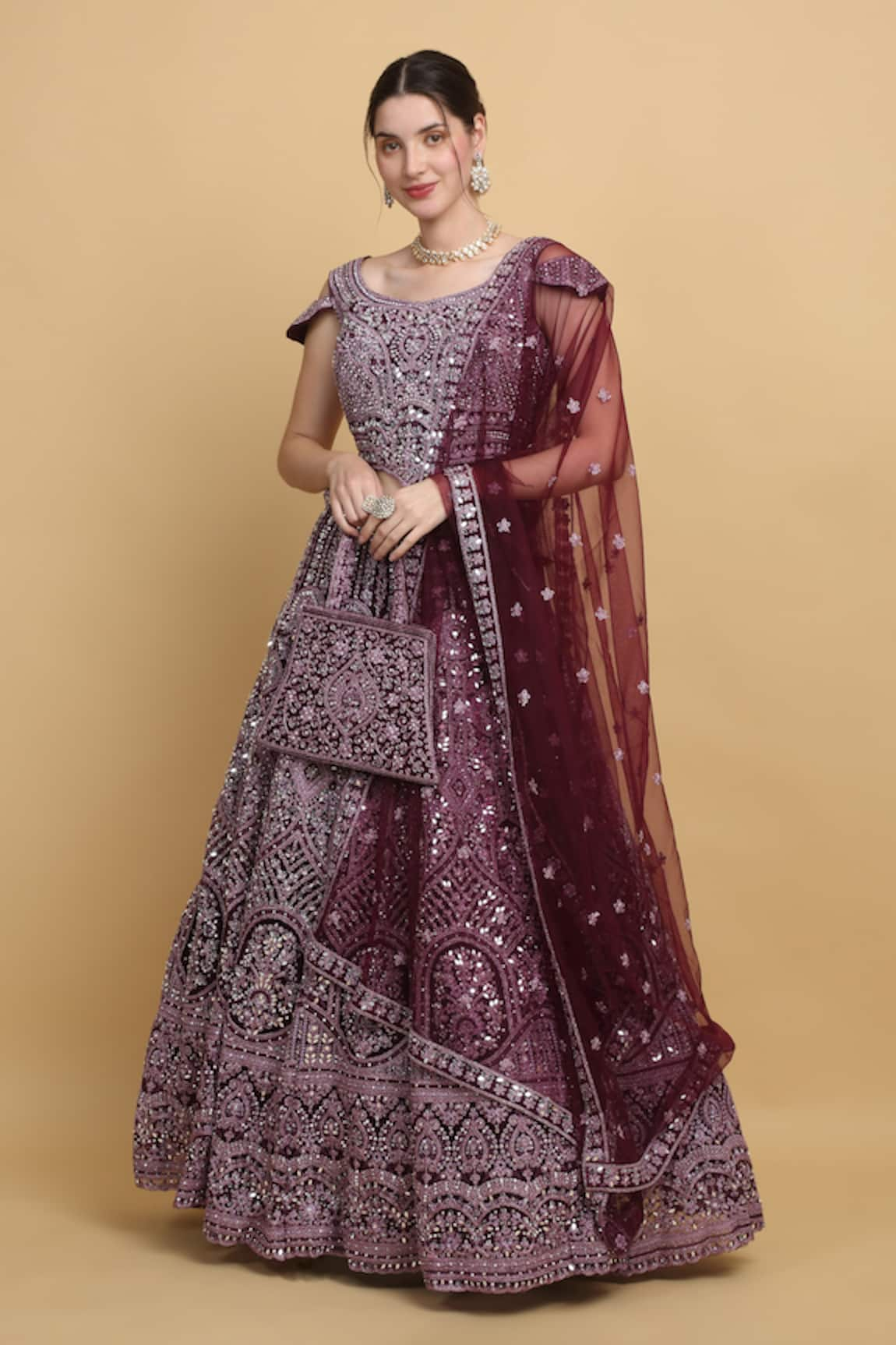 Aham-Vayam Khushnuma Mirror Embellished Lehenga Set