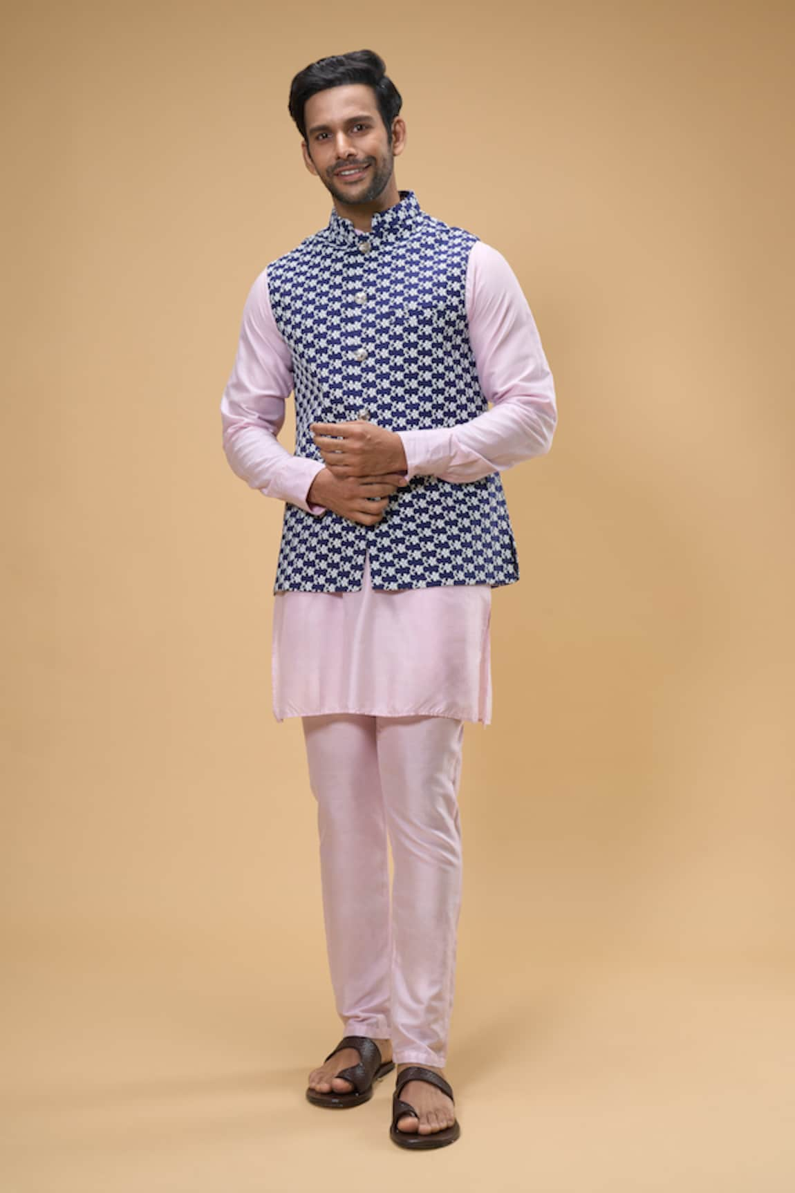 Spring Break Thread Embroidered Bundi & Kurta Set