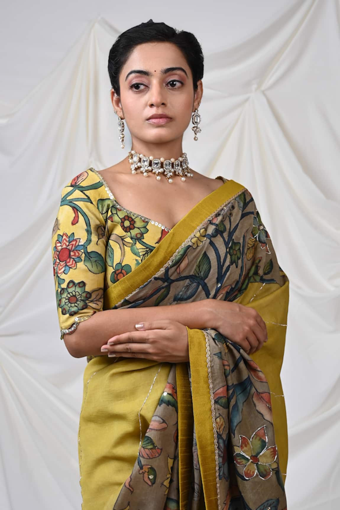 AAMRA BY LAVANYA Hand Painted Saree Blouse