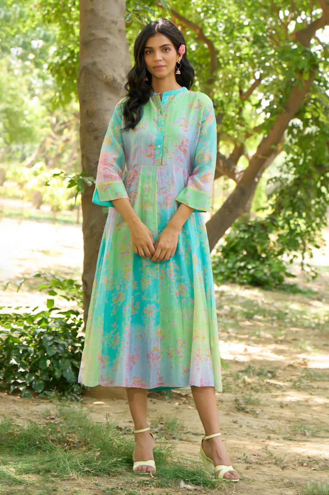 Priti Prashant Jay Floral Print Dress