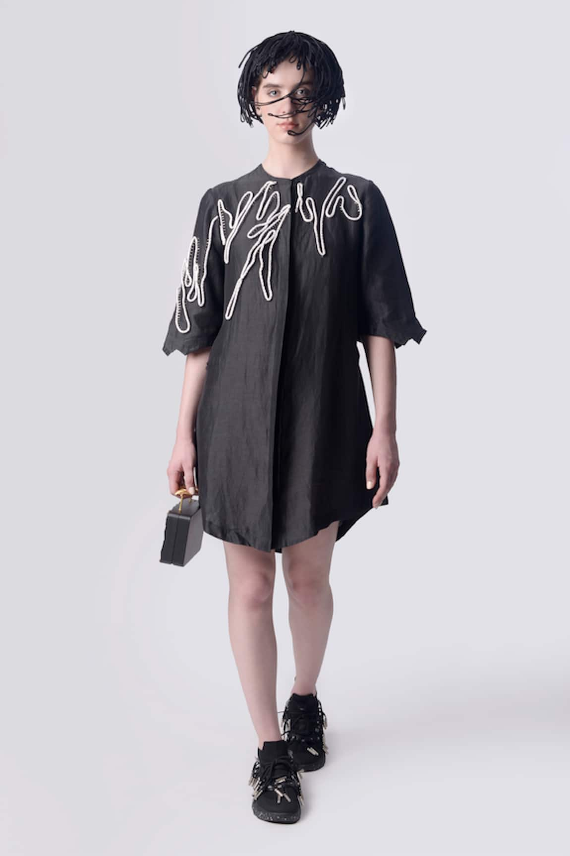 Nitin Bal Chauhan Edge Placed Hand Embroidered Shirt Dress