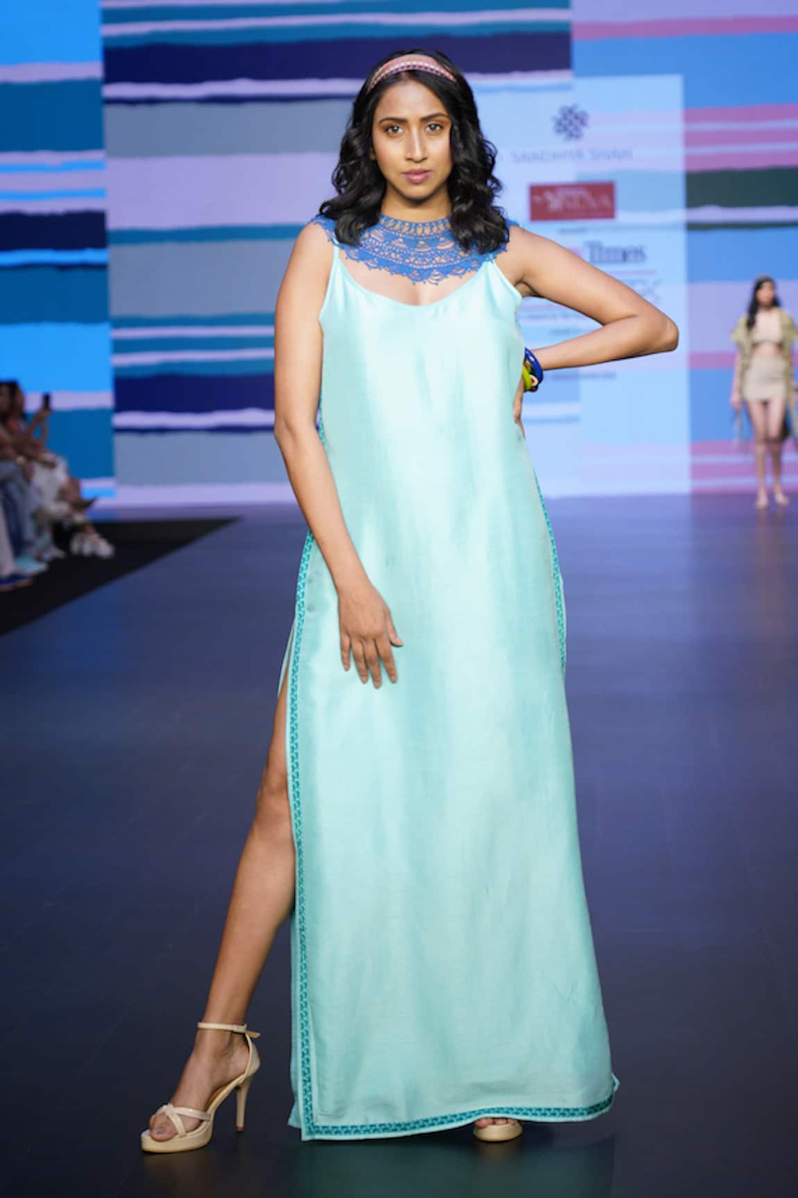 Sandhya Shah Charis Printed Border Strappy Dress