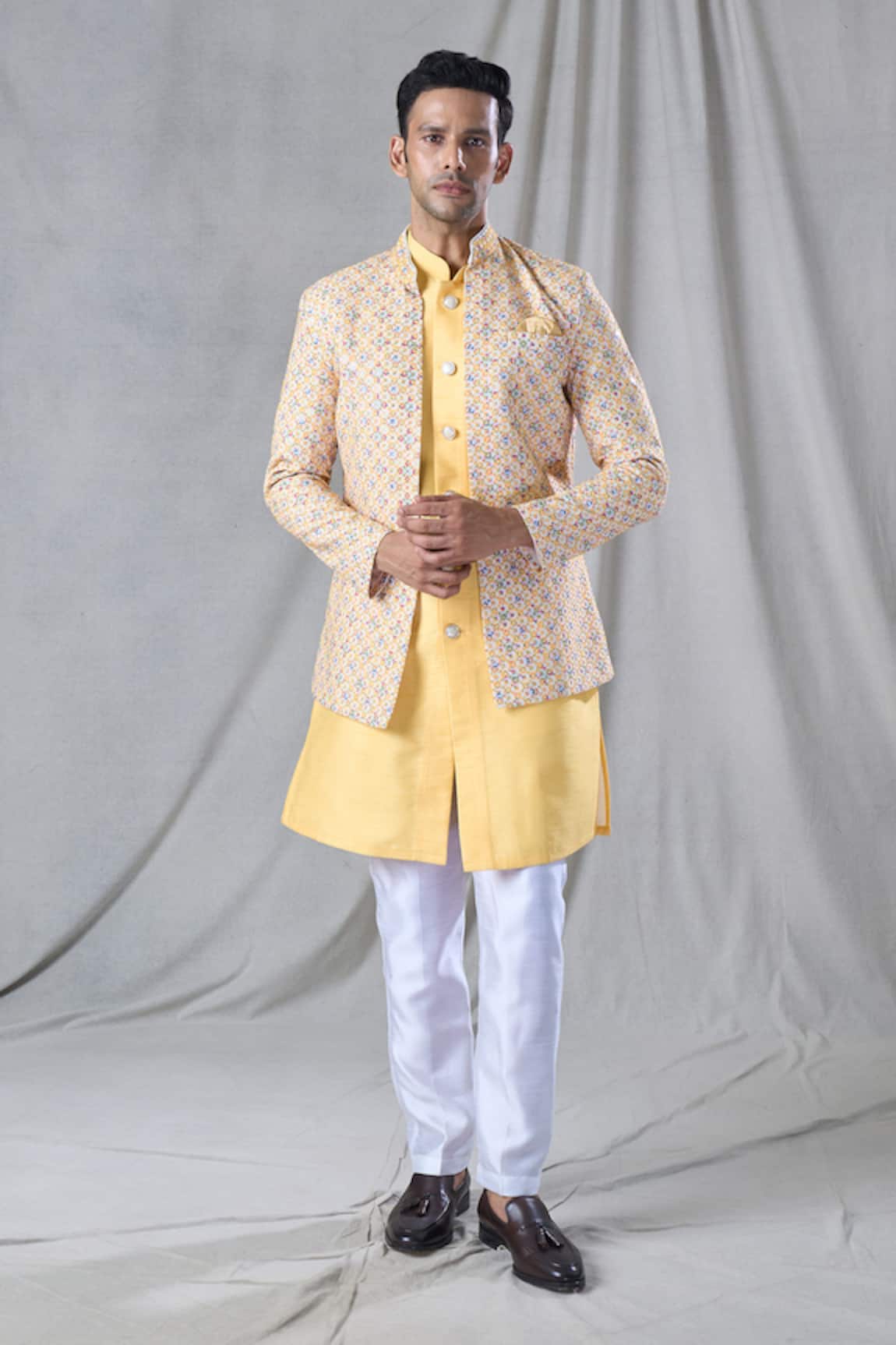 Arihant Rai Sinha Flower Butti Embroidered Jacket & Kurta Set