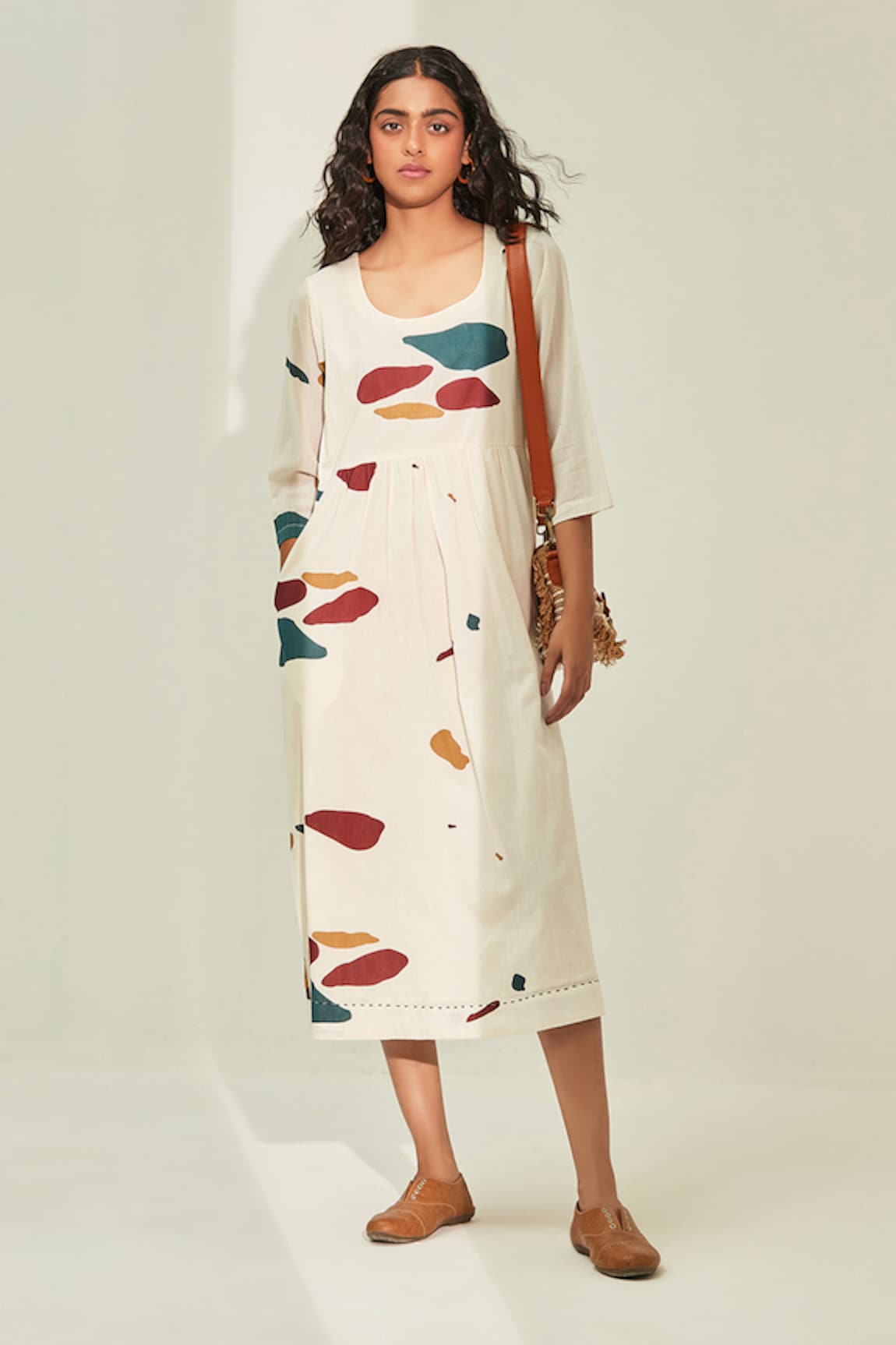 Kharakapas Timeless Romance Mosaic Print Dress