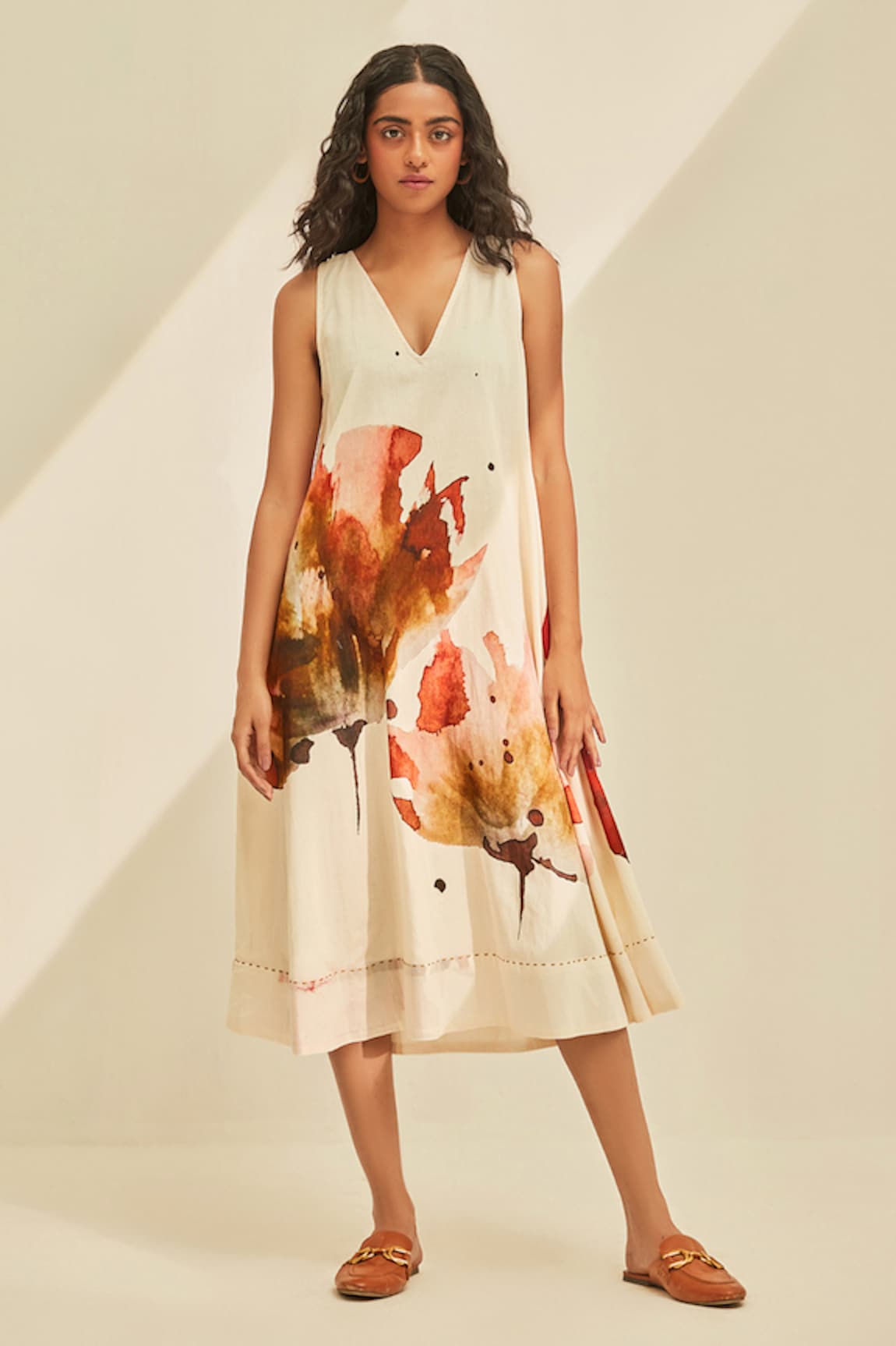 Kharakapas Poppy Fields Floral Print Dress