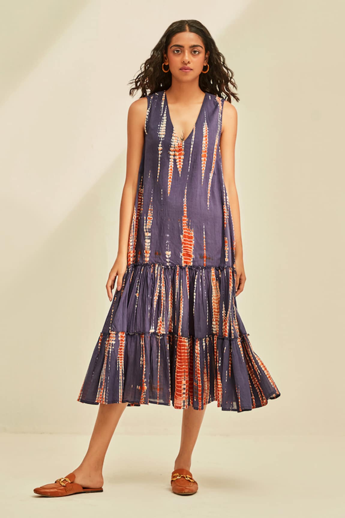 Kharakapas Sky Shibori Pattern Dress