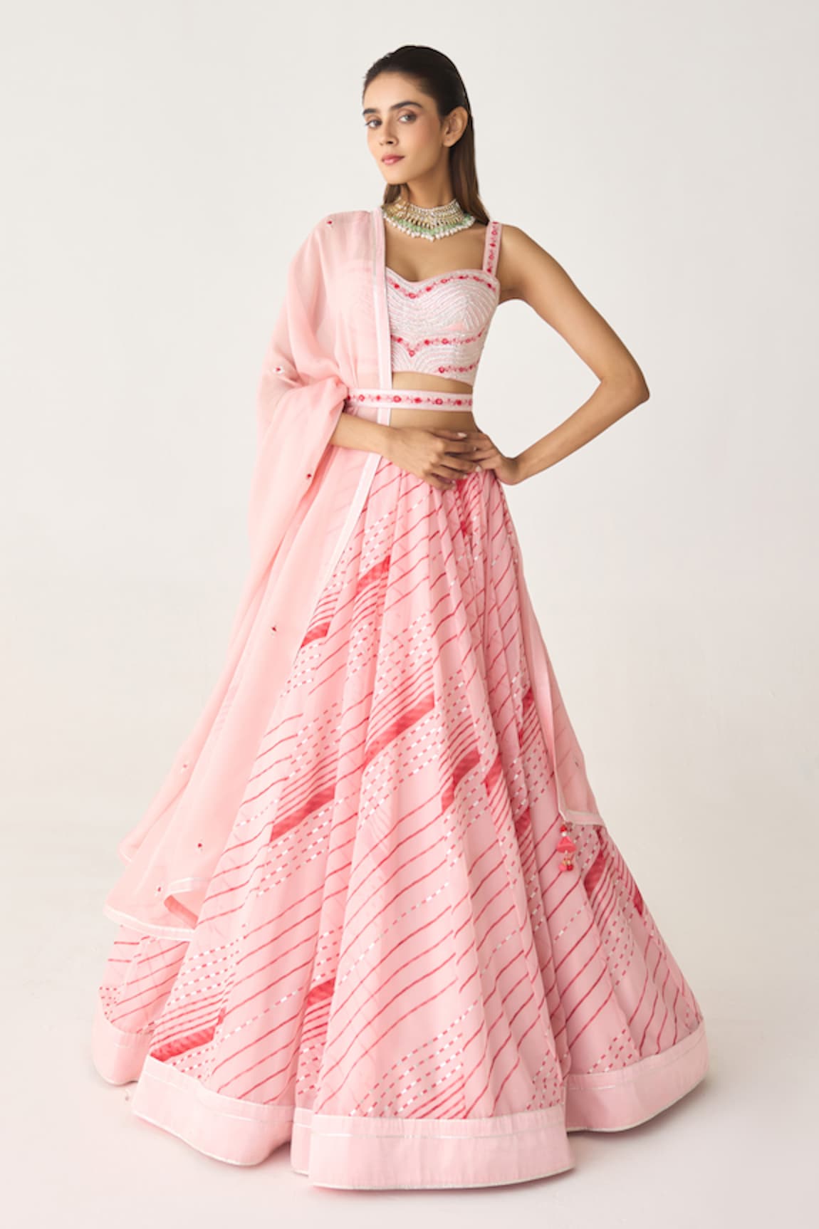 Shyam Narayan Prasad Leheriya Print Lehenga Set