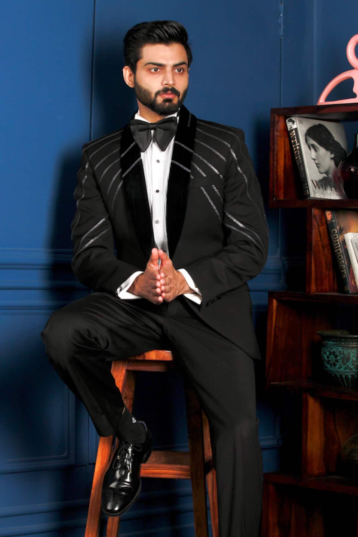 The House Of Diwans Tape Embellished Tuxedo Trouser Set