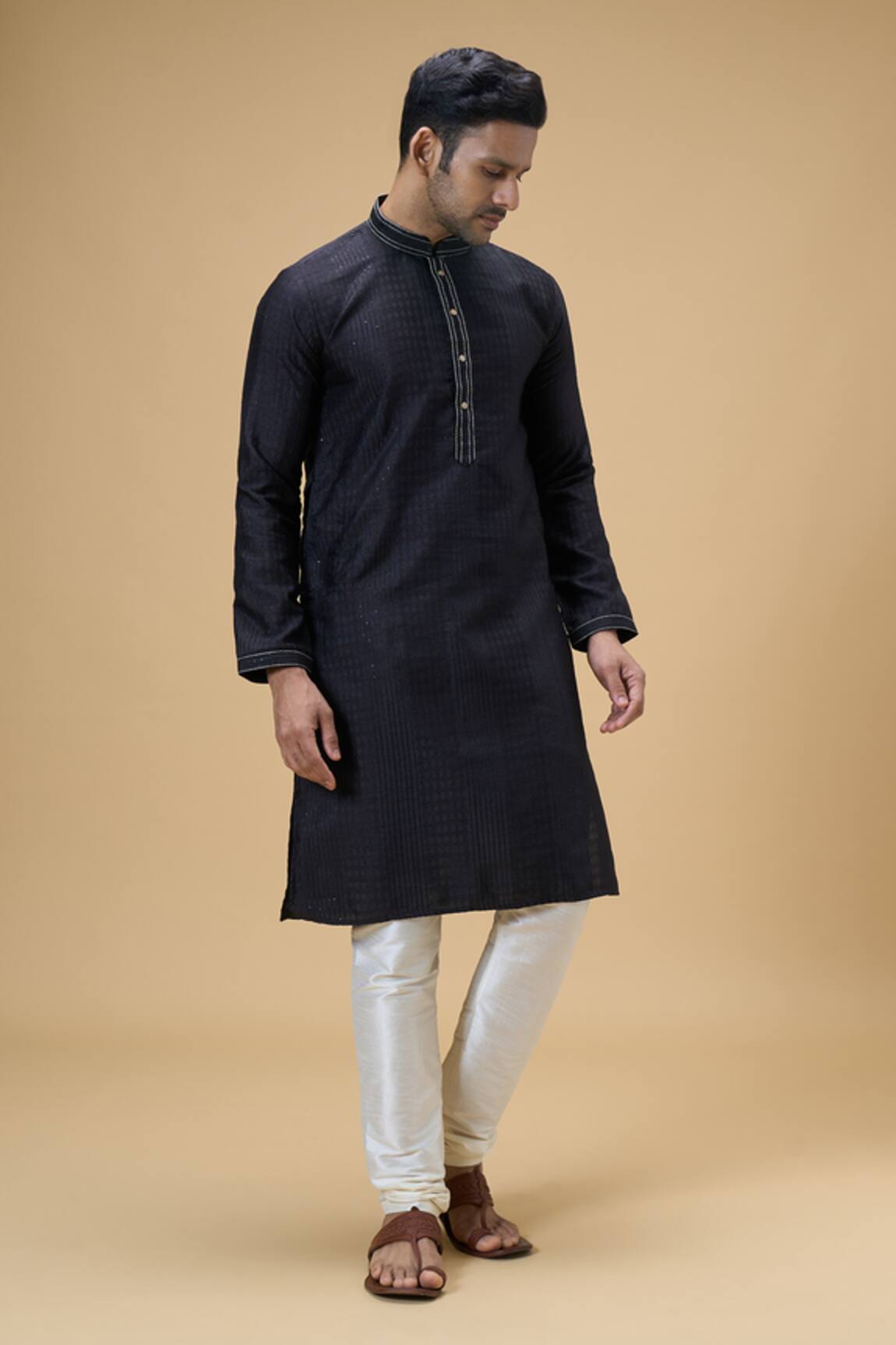 Arihant Rai Sinha Woven Sequined Geometric Kurta 