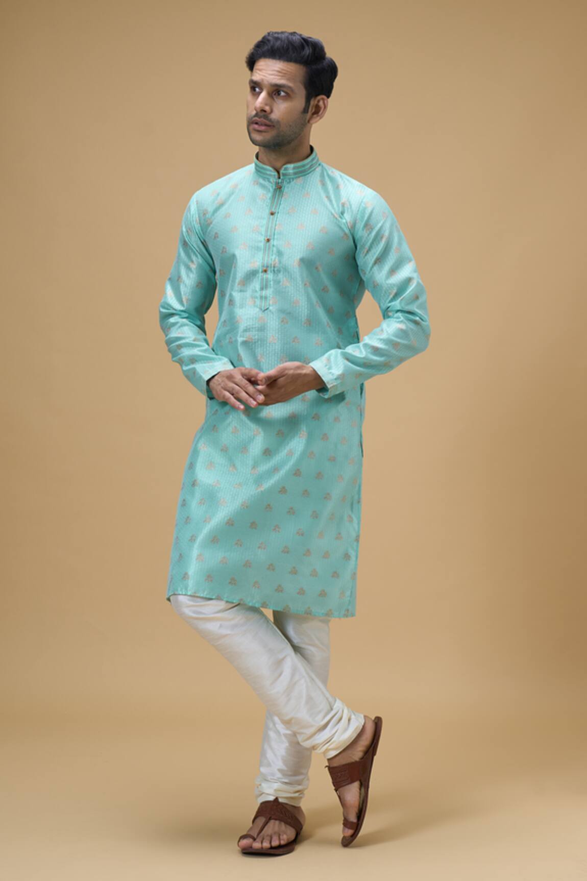 Arihant Rai Sinha Crest Motif Woven Kurta 