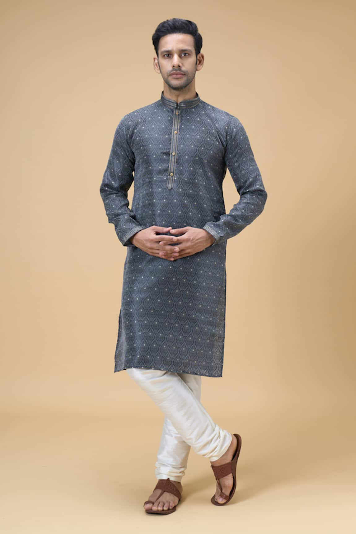 Arihant Rai Sinha Spade Flora Woven Kurta With Churidar 
