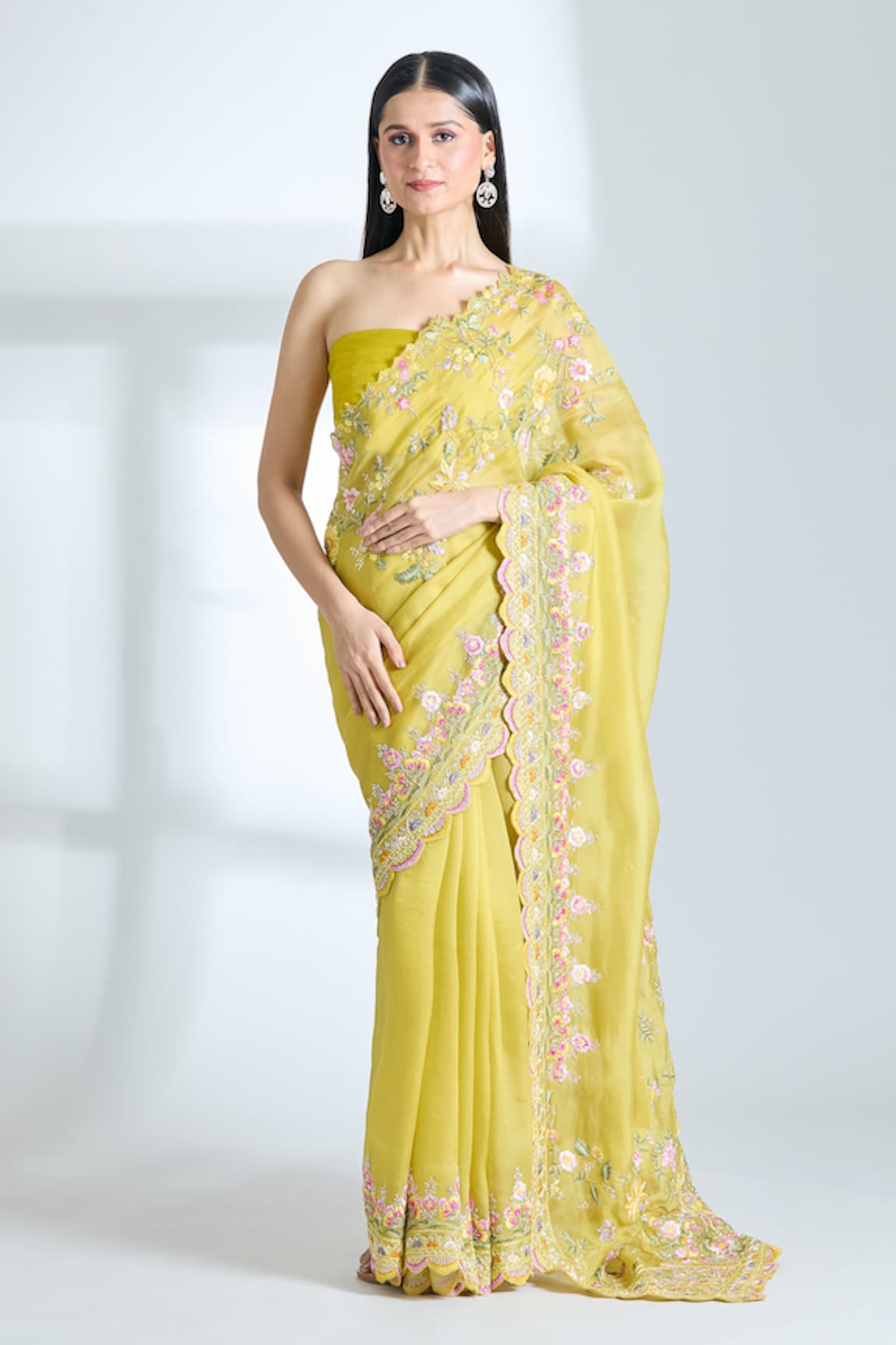 Anushree Reddy Tutty Fruity Saree With Unstitched Blouse Piece