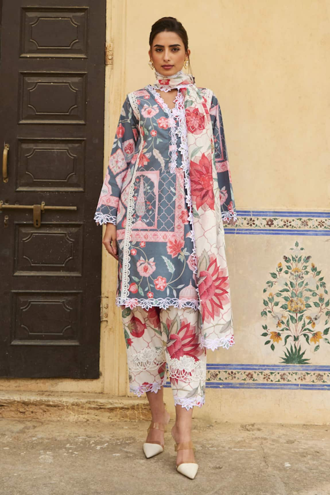 Sage Saga Floral Print Kurta Salwar Set