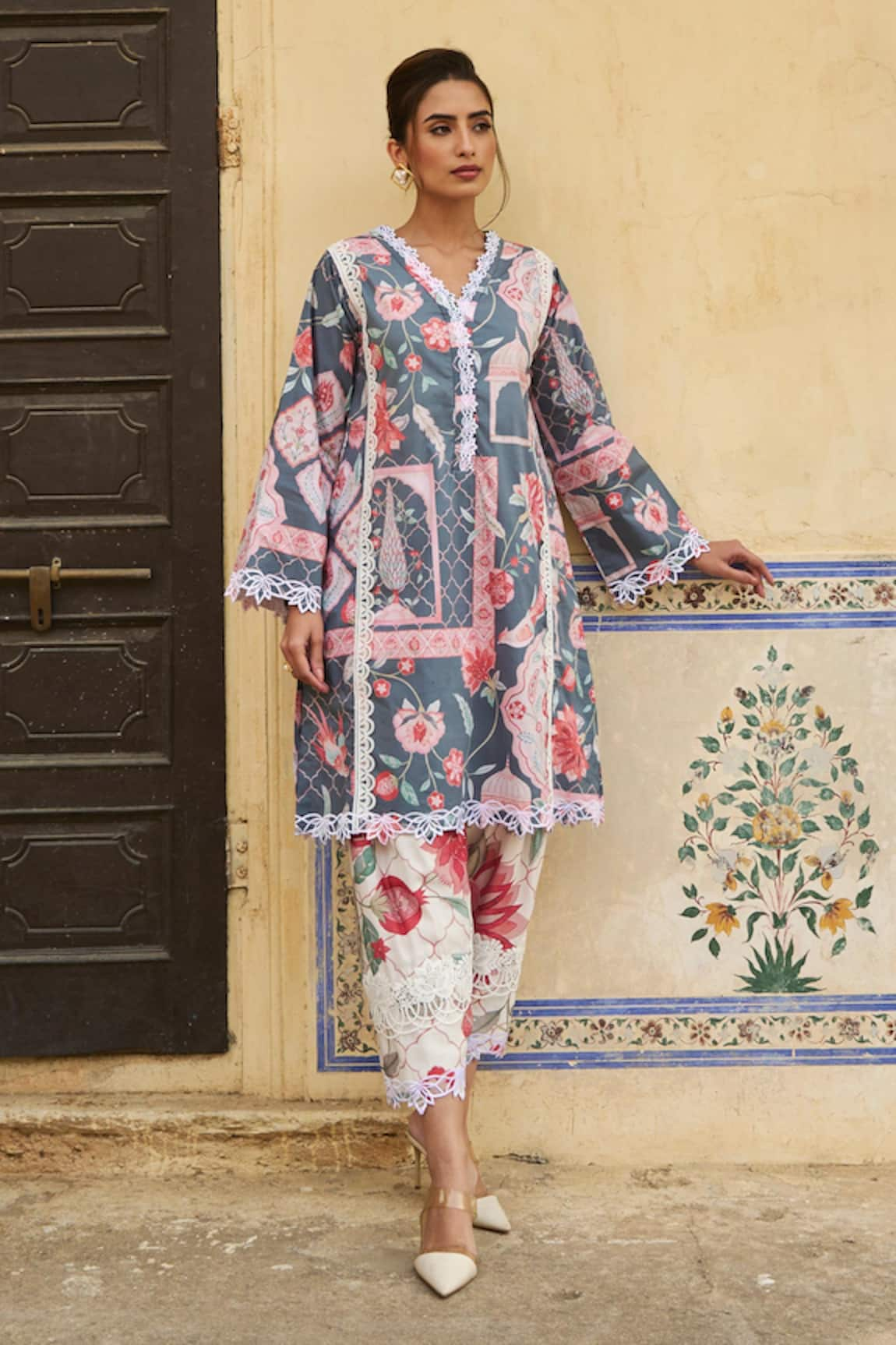 Sage Saga Floral Printed Salwar