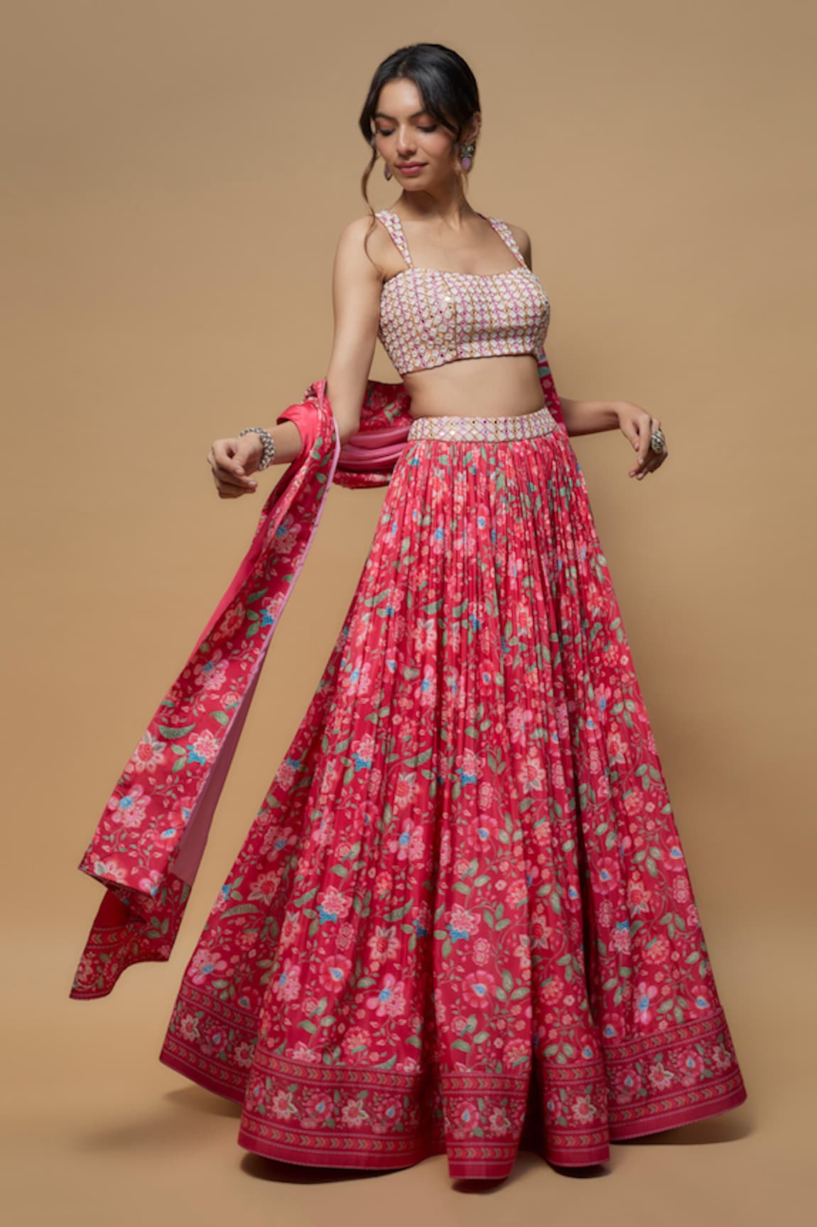 wildflower by krishna Gullista Print Lehenga Set