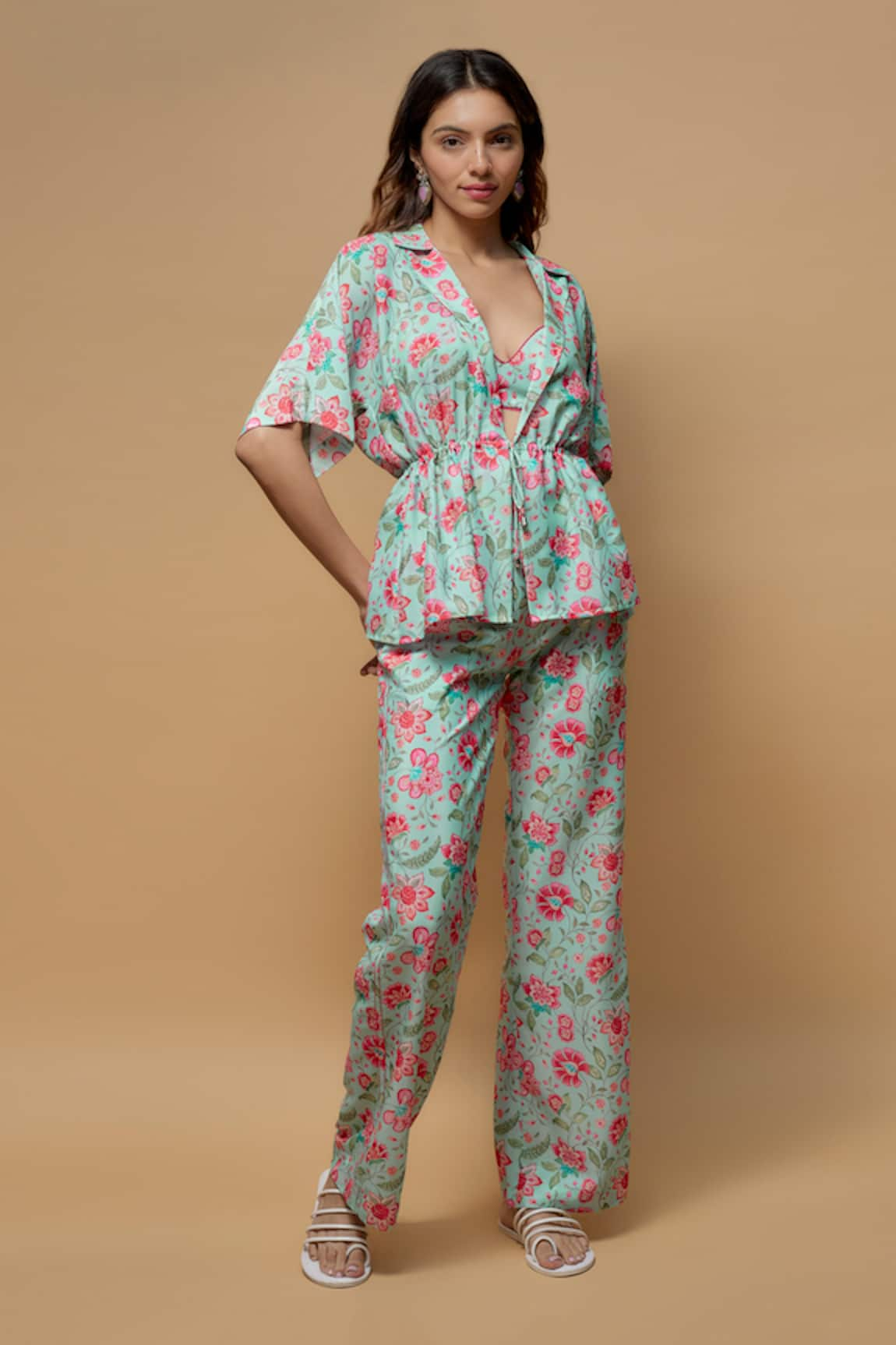 wildflower by krishna Phool Bagh Print Top Pant Set