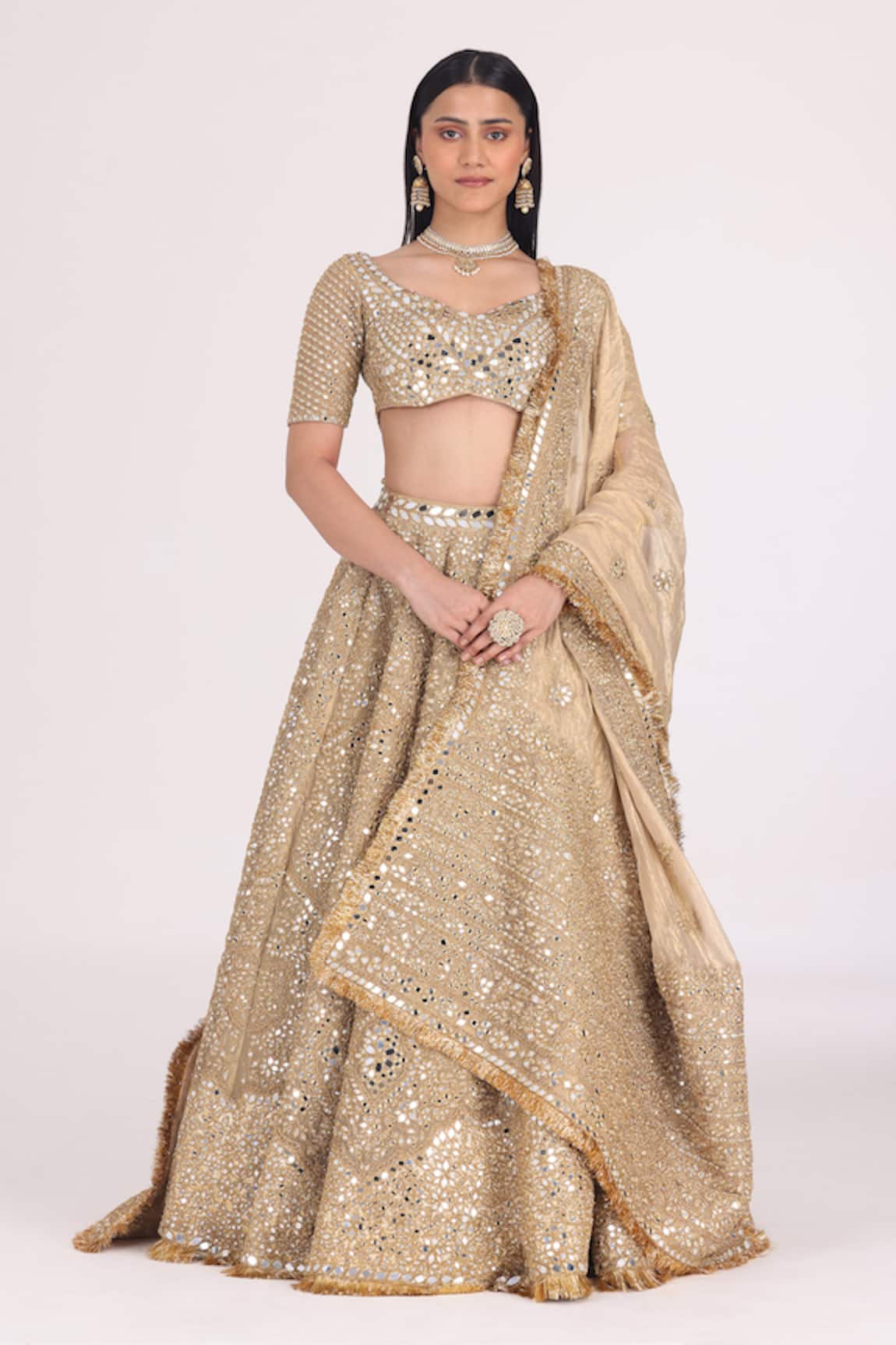 Abhinav Mishra Zari Embellished Bridal Lehenga Set