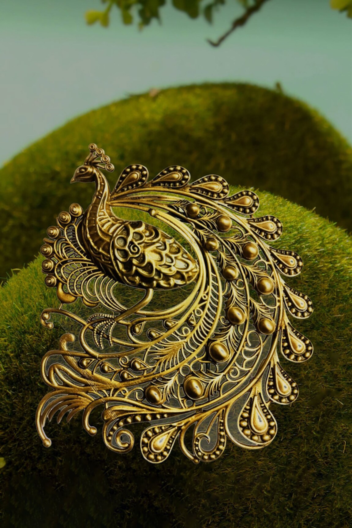 Cosa Nostraa Peacock in Paradise Brooch