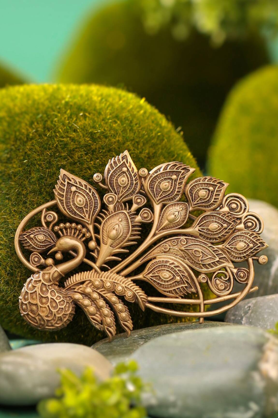 Cosa Nostraa Majestic Peacock Brooch