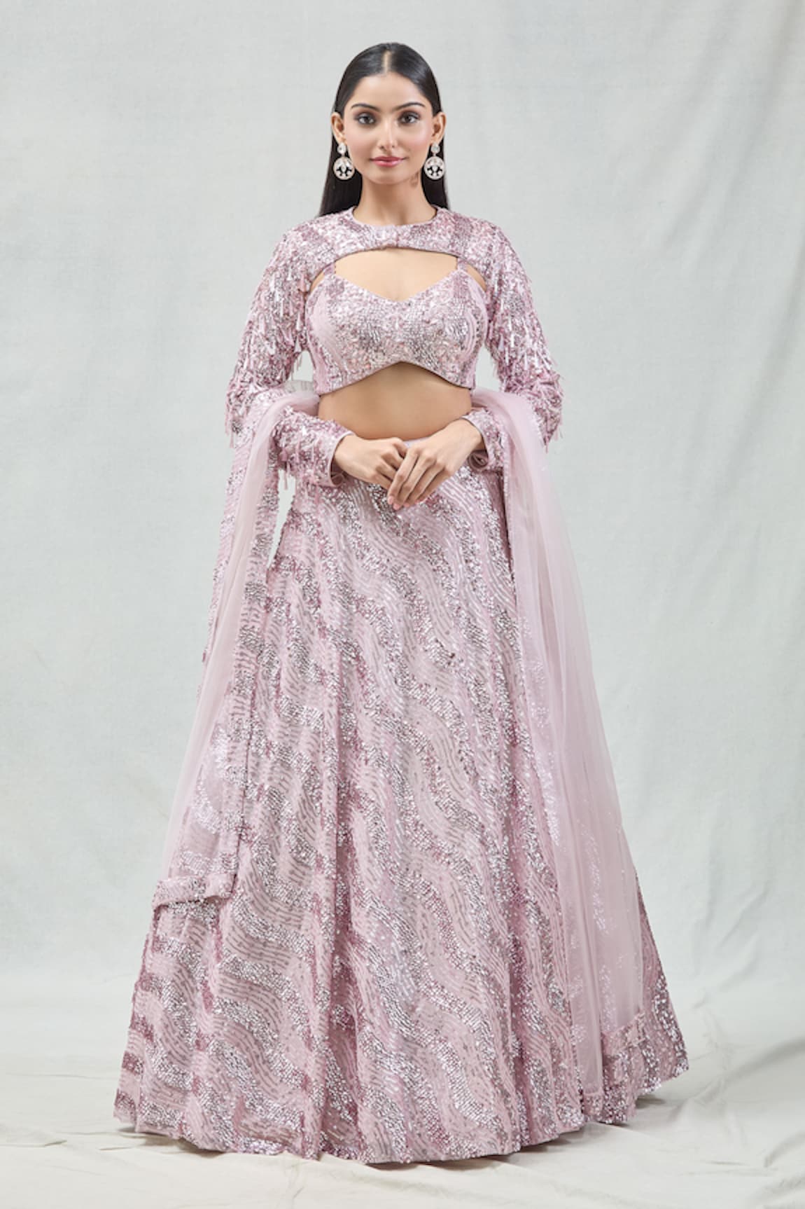 MeenaGurnam Computerised Sequin Work Lehenga Set