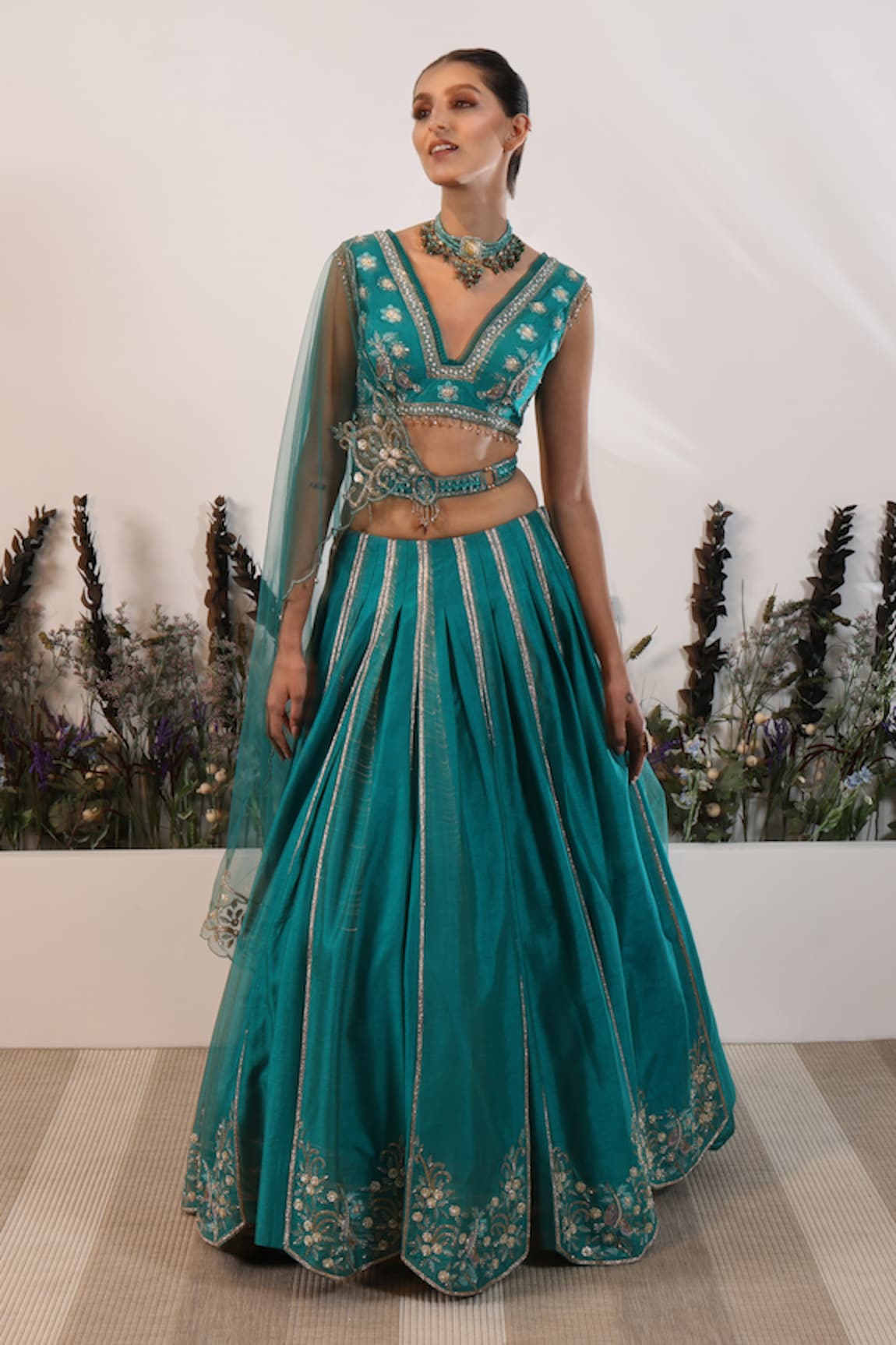 Nayna Kapoor Box Pleat Lehenga Set