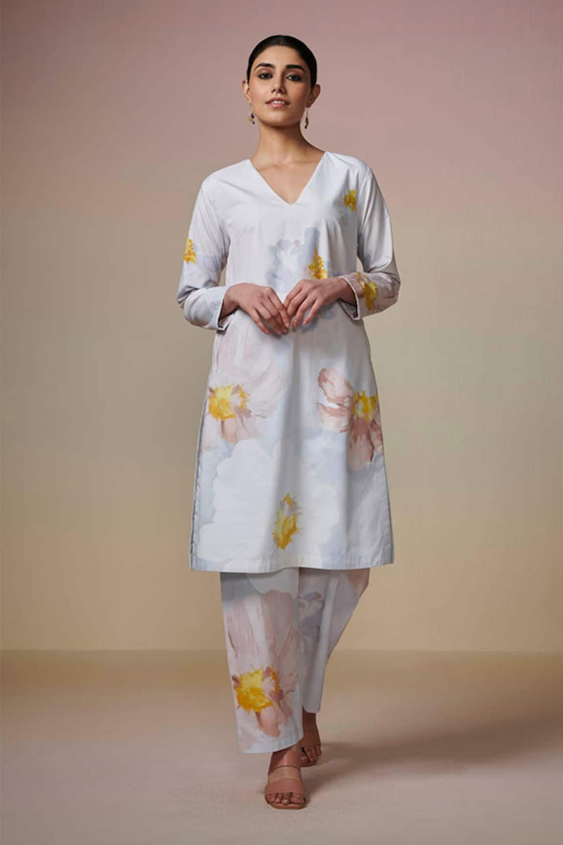 Dressfolk Sumaira Floral Print Cotton Kurta & Pant Set