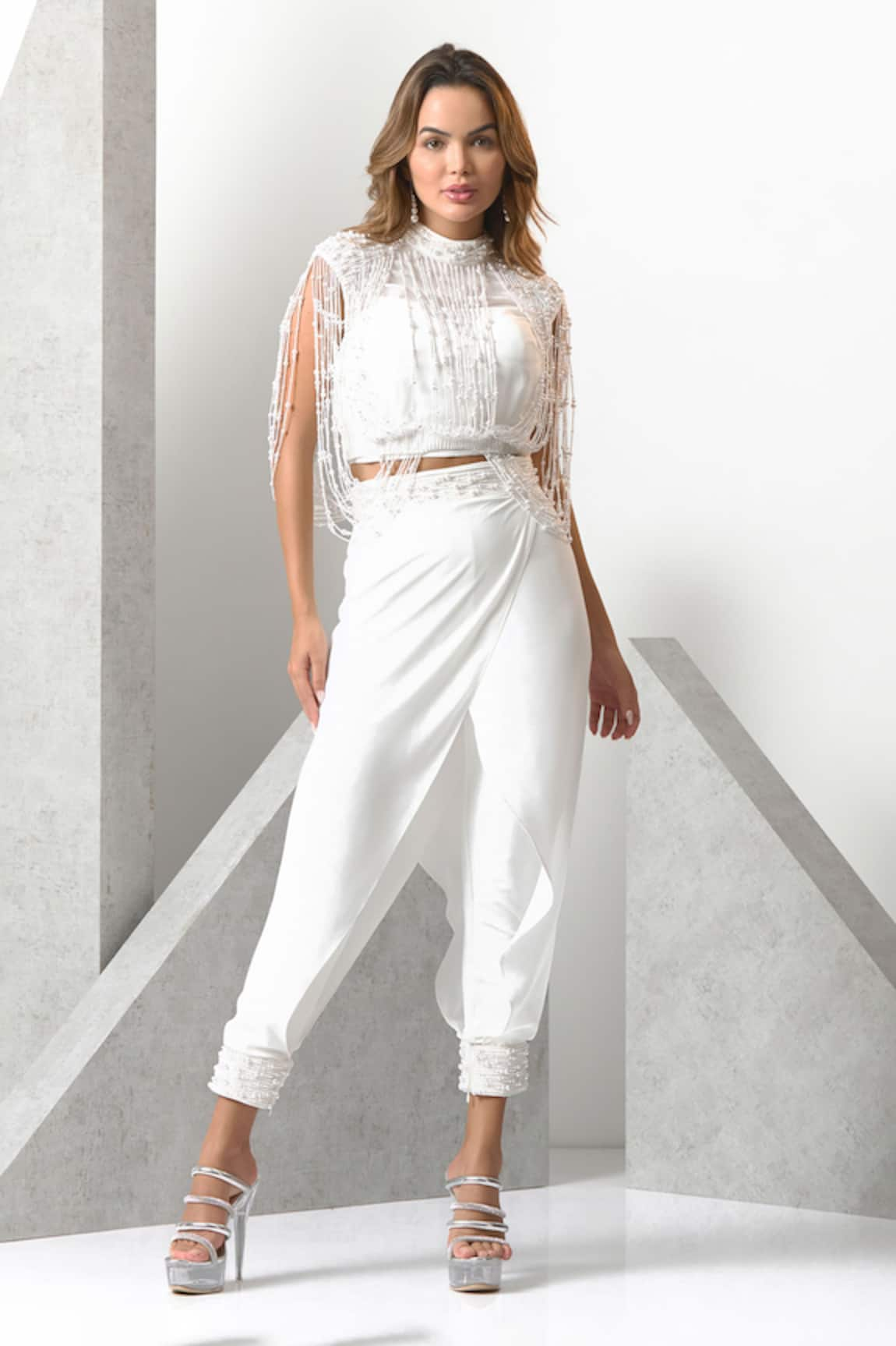 Eli Bitton Hand Embroidered Top With Pant