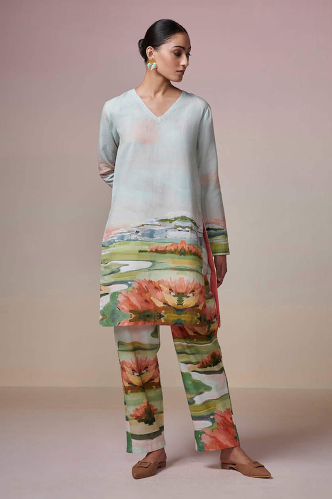 Dressfolk Meadow Medley Abstract Print Kurta & Pant Set