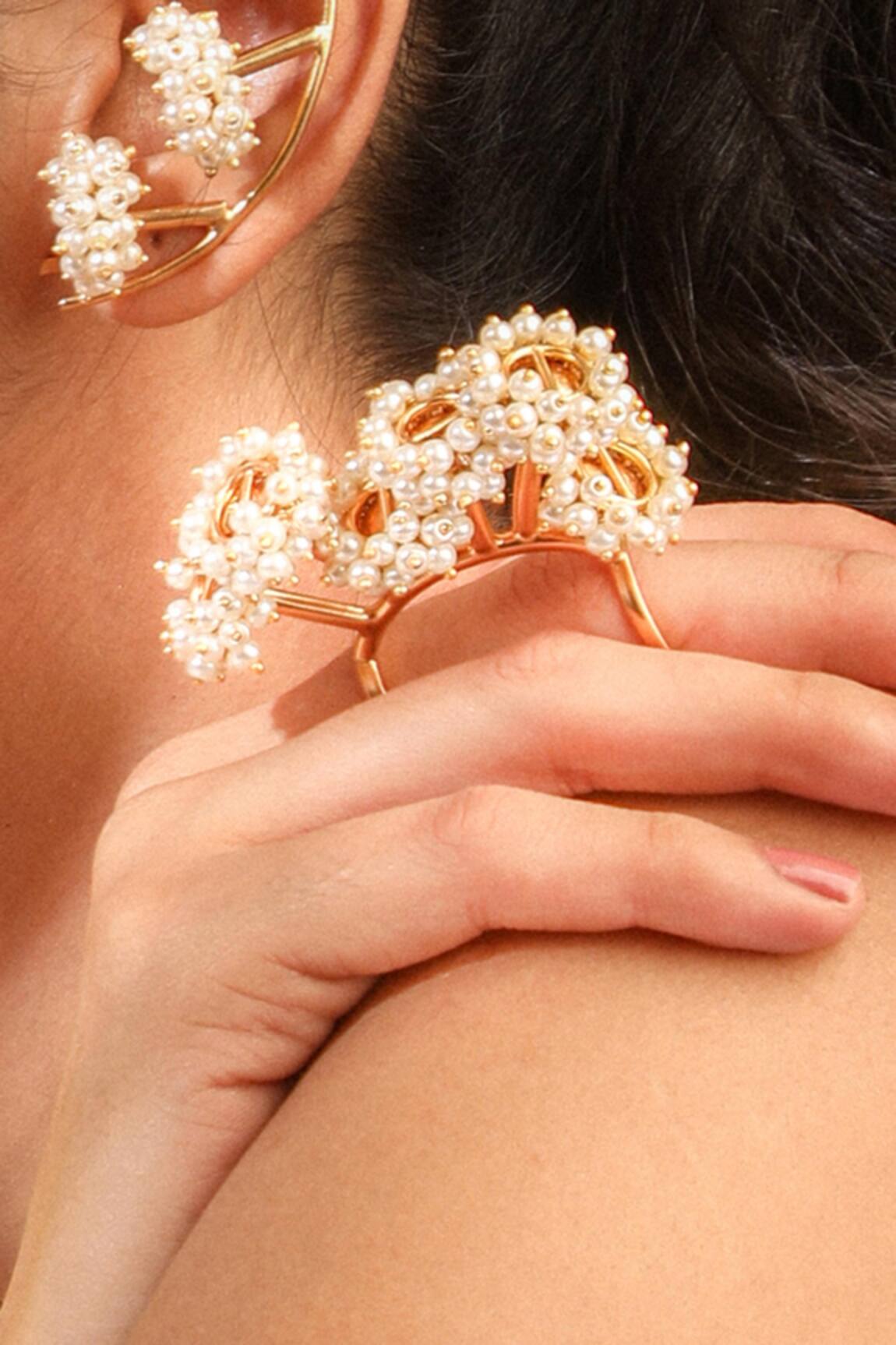 Suhani Pittie Pearls Work Multi-Finger Ring 