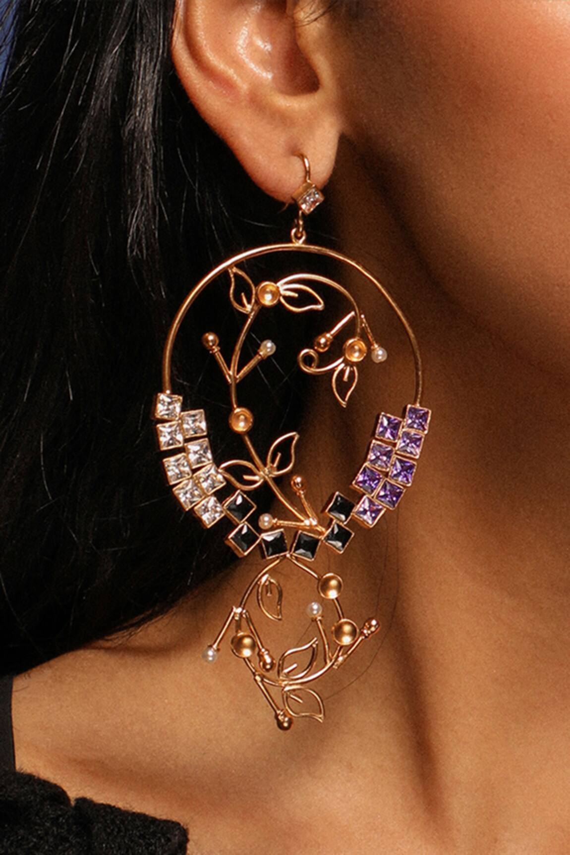 Suhani Pittie Mystic Foliage Vine Hoop Earrings 