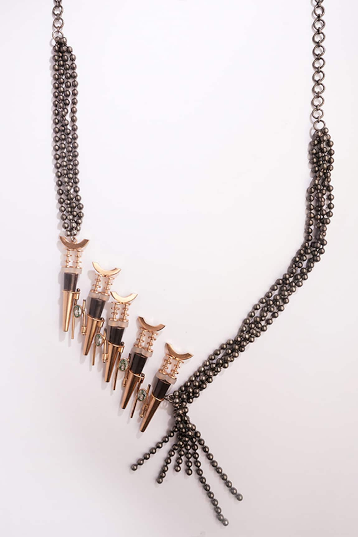 SUHANI PITTIE Dark Waltz Oxidised Spike Carved Necklace