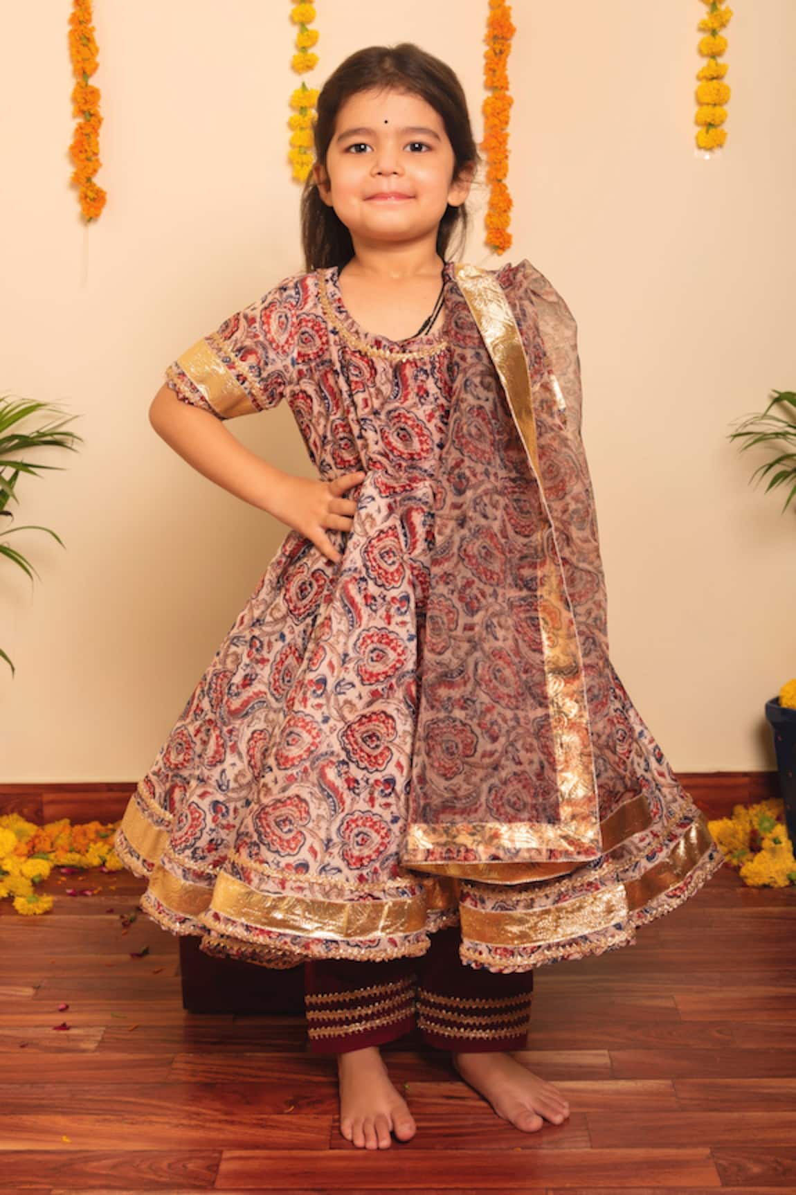 POMCHA JAIPUR Gulabagh Print Anarkali Set