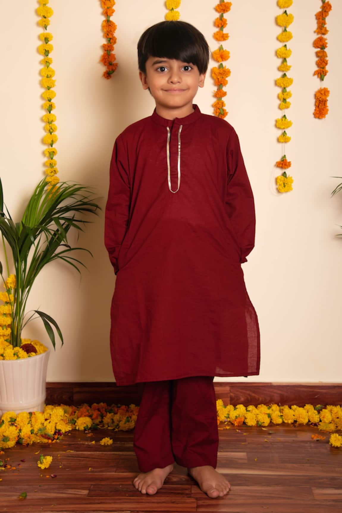 POMCHA JAIPUR Bachpan Gotta Embroidered Kurta With Pant