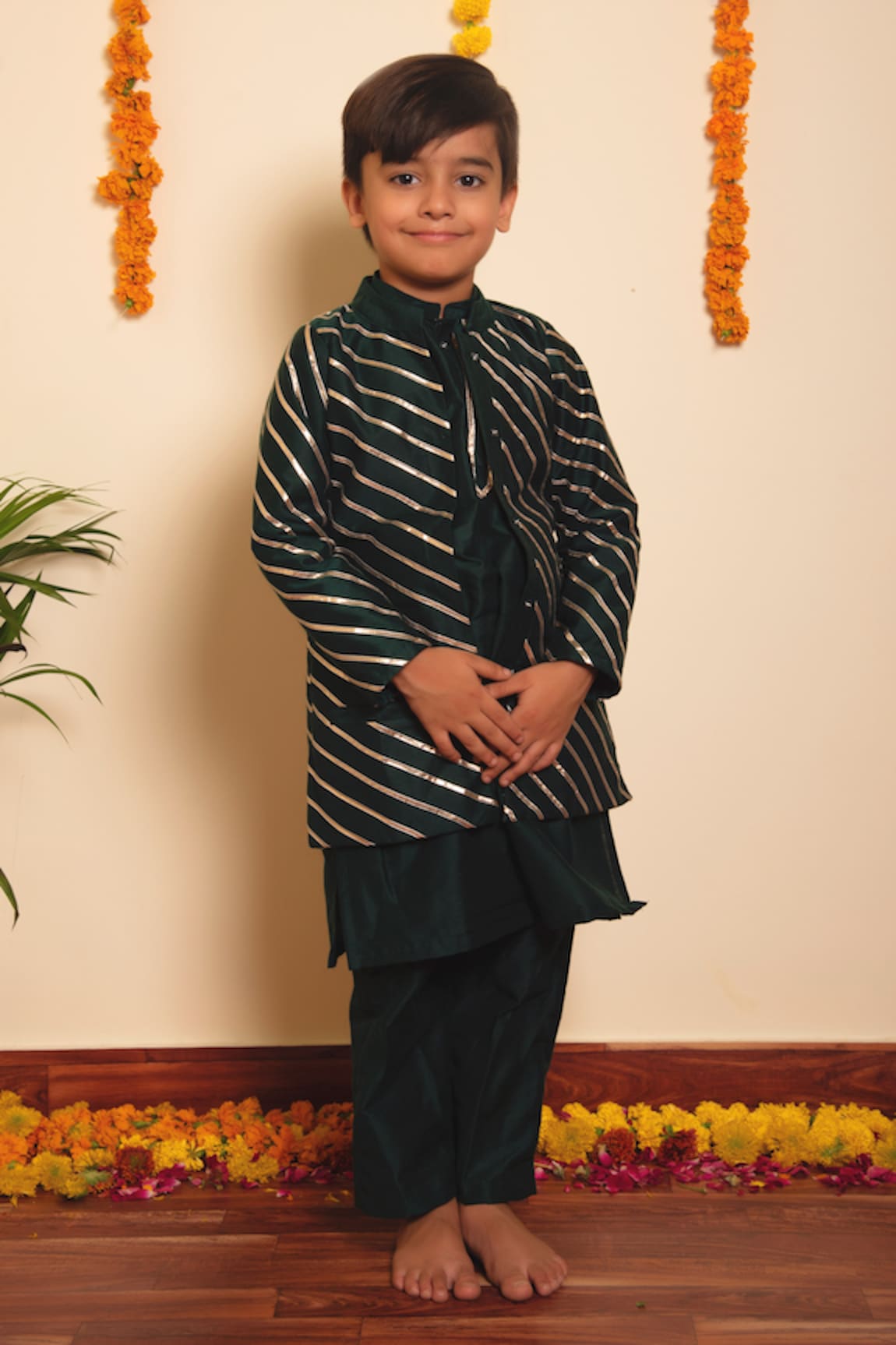 POMCHA JAIPUR Bachpan Mimosa Bundi With Kurta Set