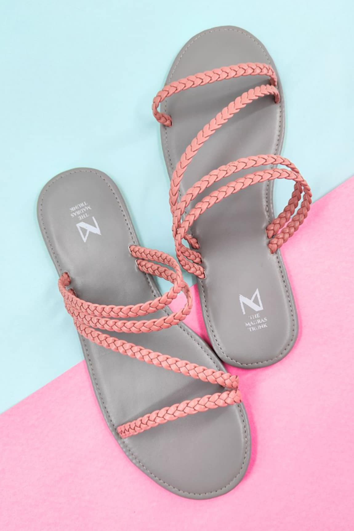 The Madras Trunk Indie Braided Strap Flats