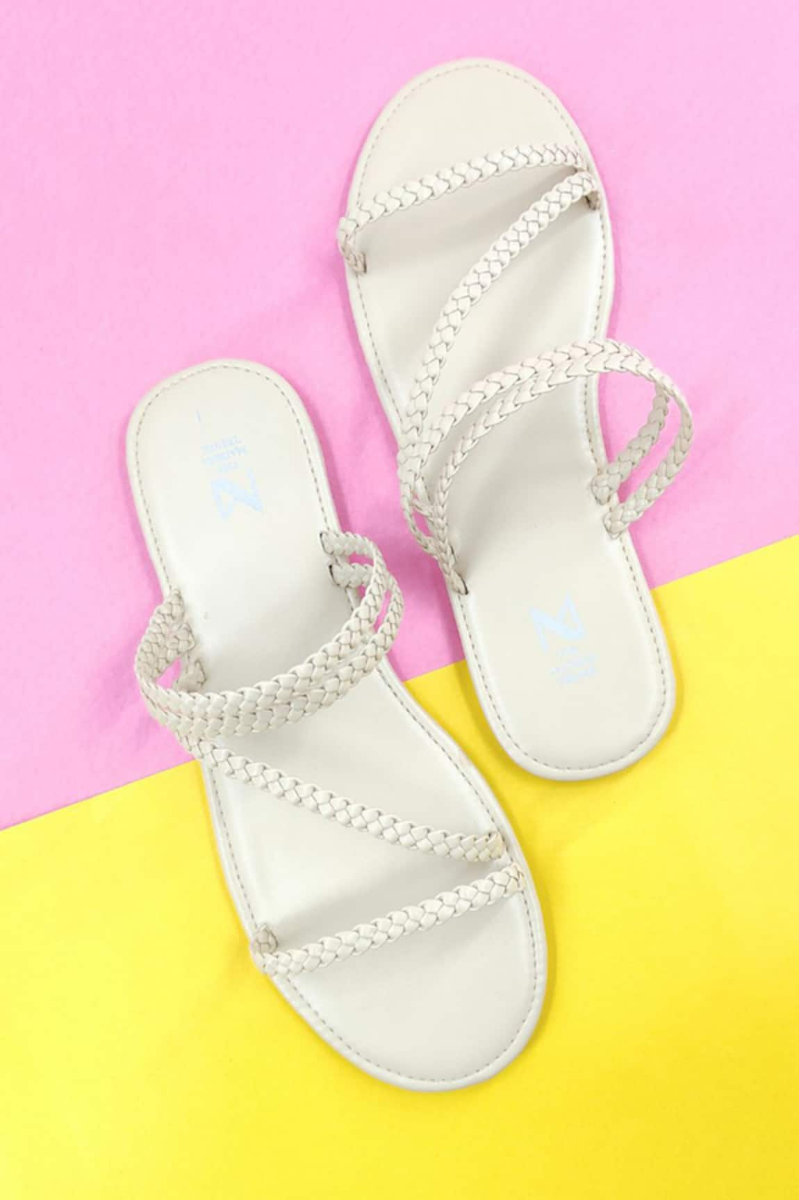 The Madras Trunk Indie Braided Strap Flat Sandals