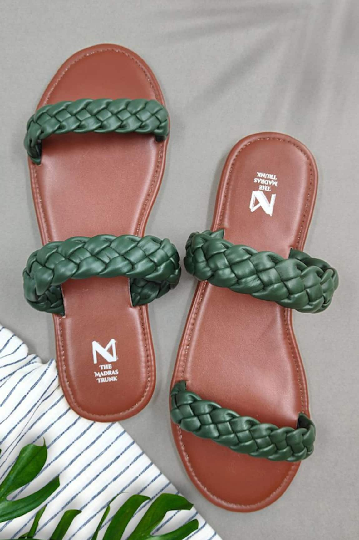 The Madras Trunk Kadal Braided Strap Slip On Sandals