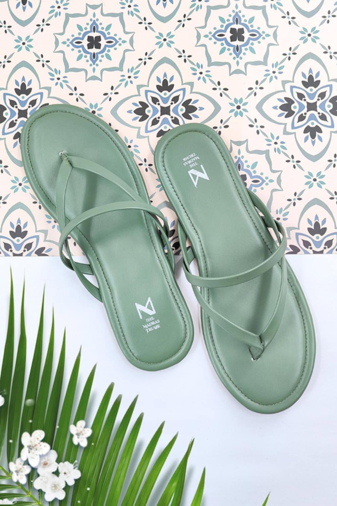 The Madras Trunk Mystique A Strap Flat Sandals