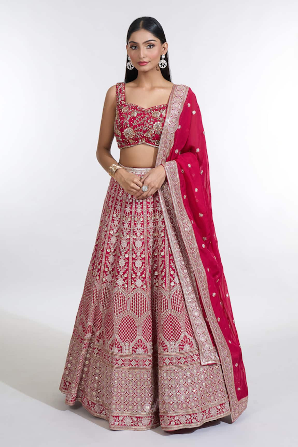 MeenaGurnam Phoolbahar Zari Embroidered Bridal Lehenga Set