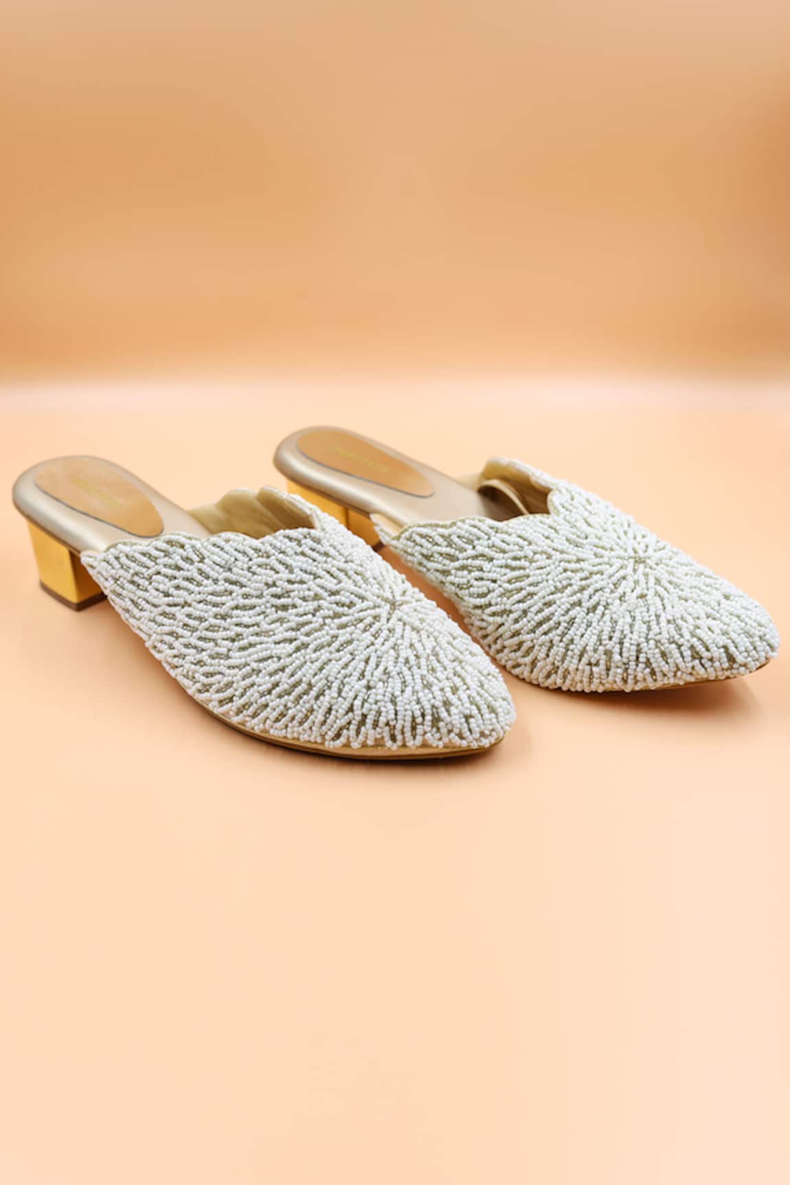 Foot Fuel Camila Bead Web Embellished Mules