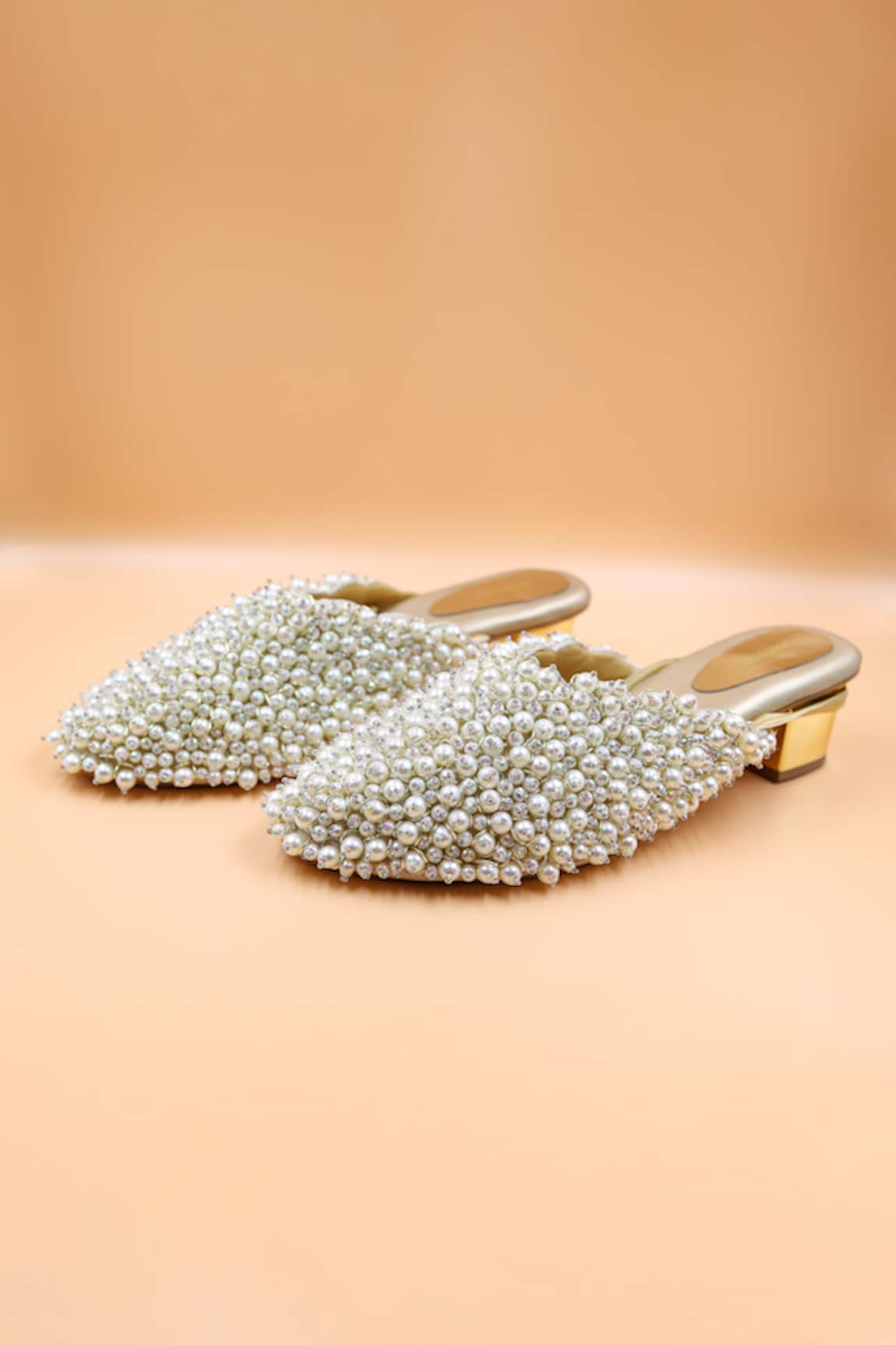 Foot Fuel Grace Pearl Cluster Embellished Mules
