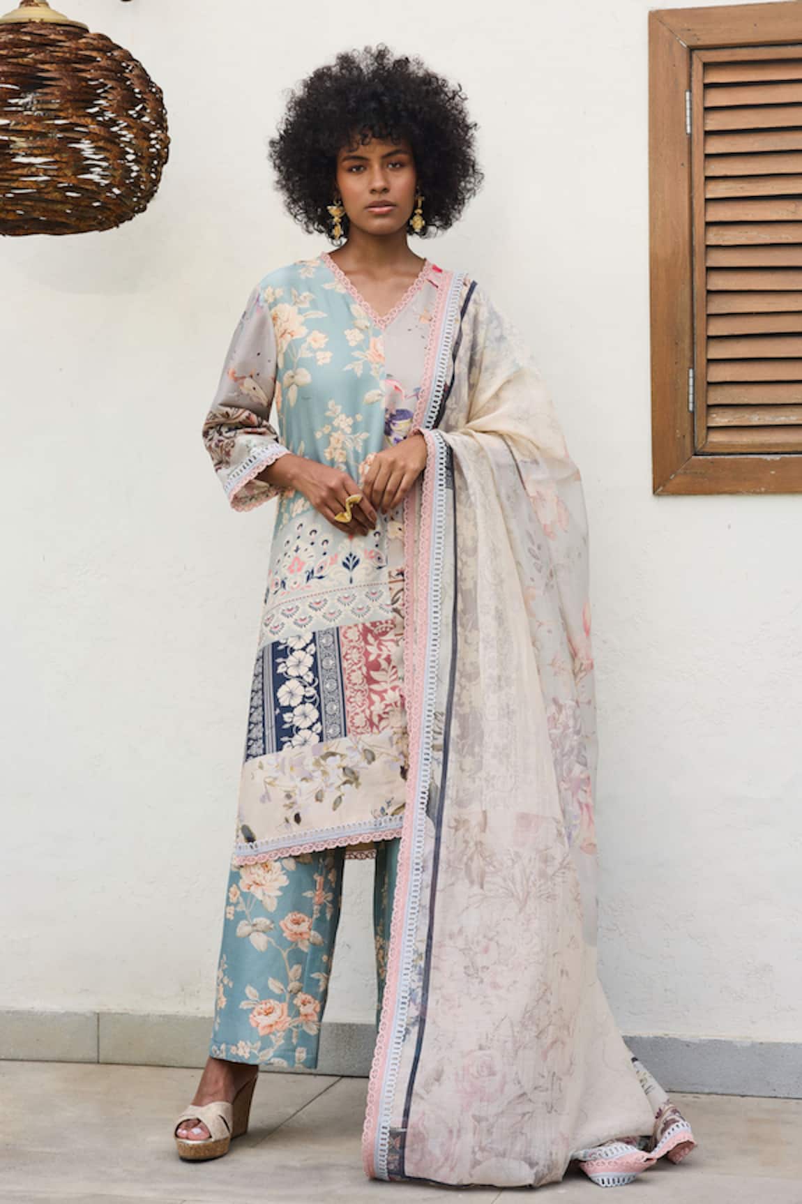 Varun Bahl Floral Blossom Print Kurta Trouser Set