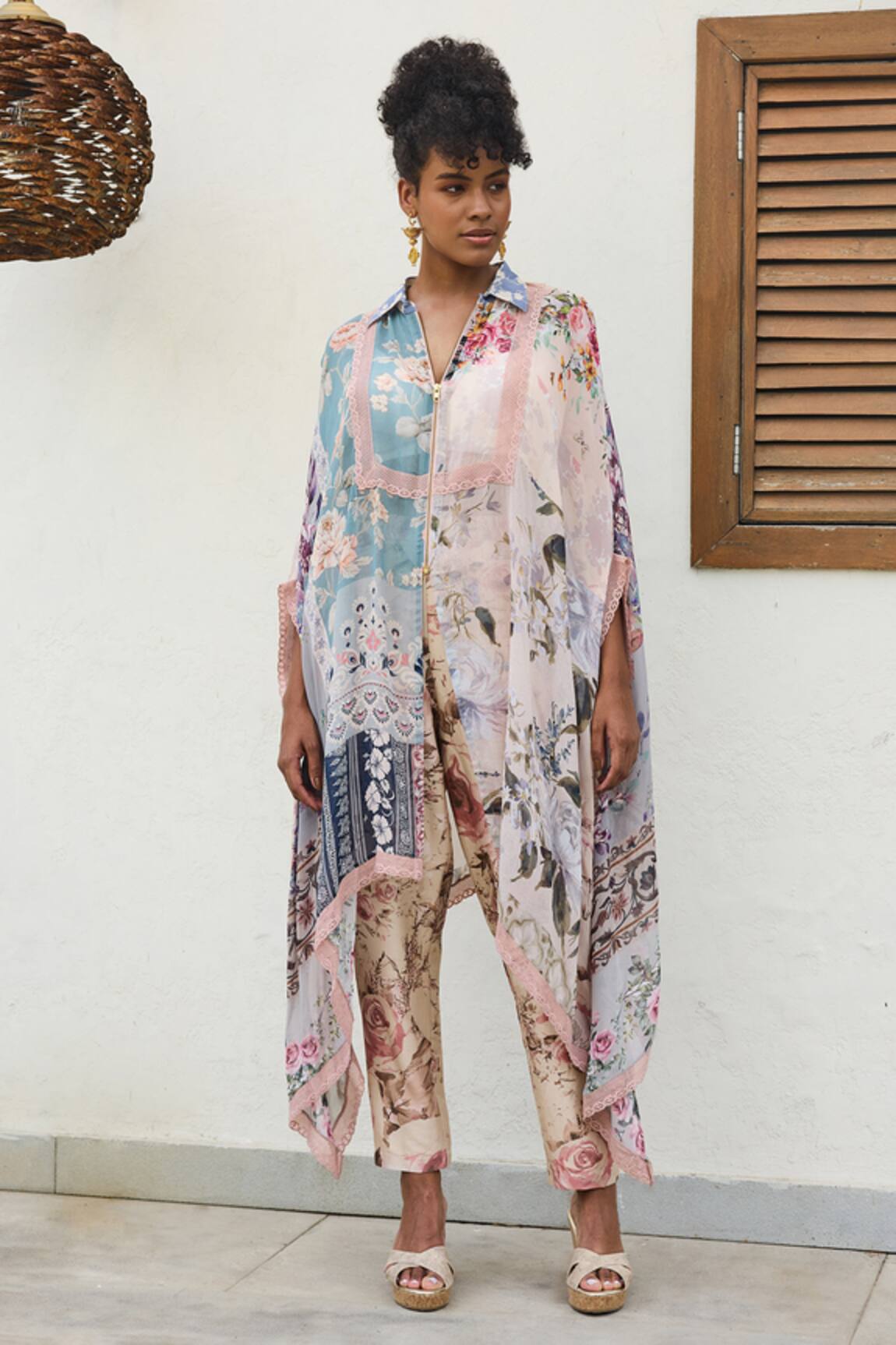 Varun Bahl Floral Moroccan Tile Print Tunic With Trouser