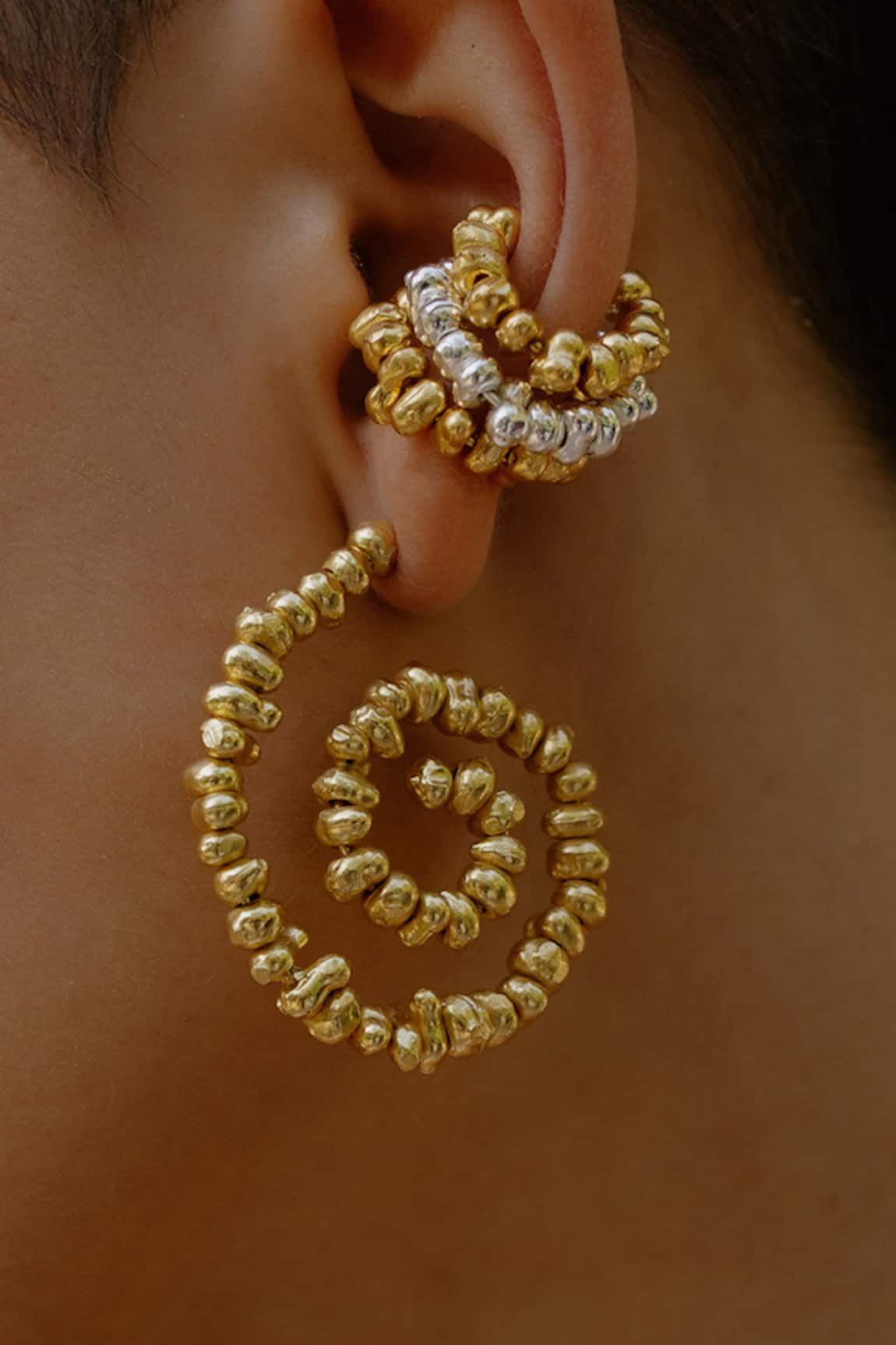 Arvino Mini Molten Beaded Ear Cuff 