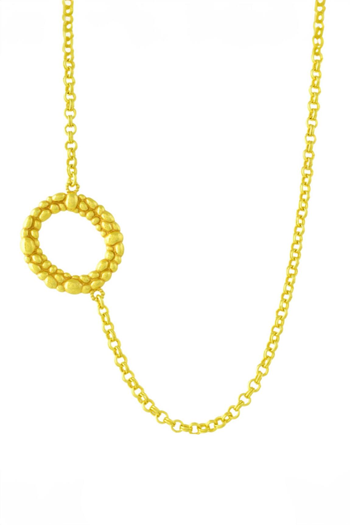 Arvino Recycled Bronze O Shaped Charm Pendant Necklace