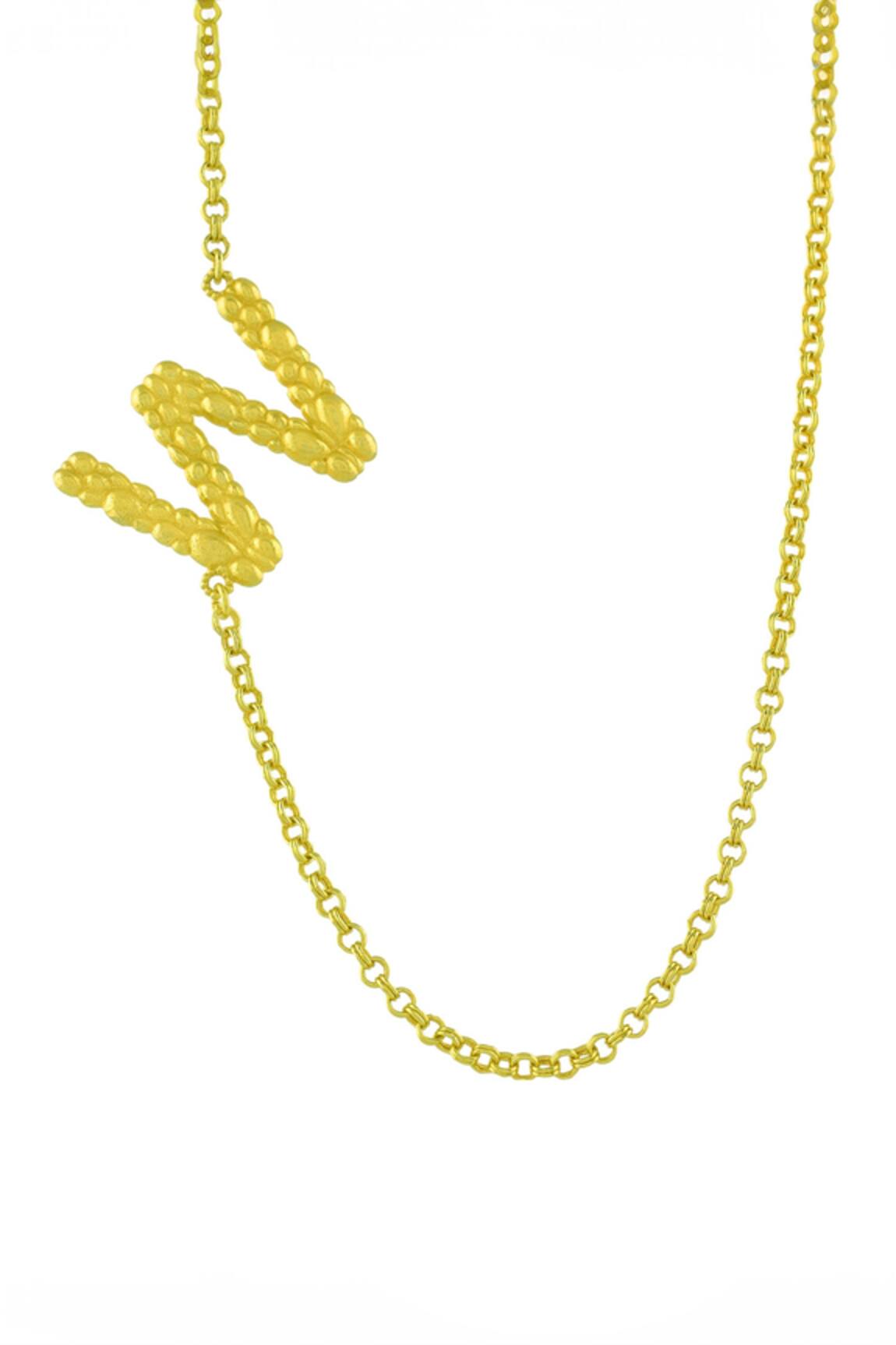 Arvino Recycled Bronze W Shaped Charm Pendant Necklace