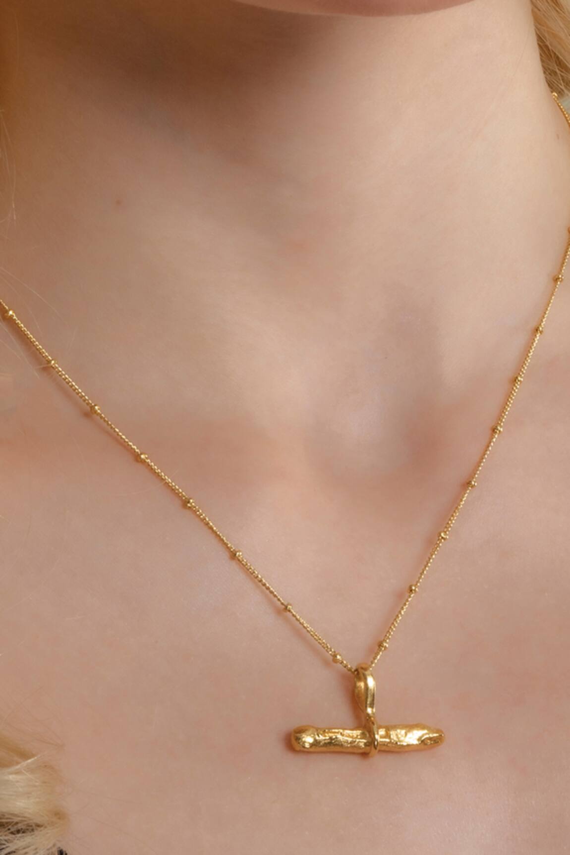 Arvino Recycled Bronze Cylindrical Bar Charm Pendant Necklace