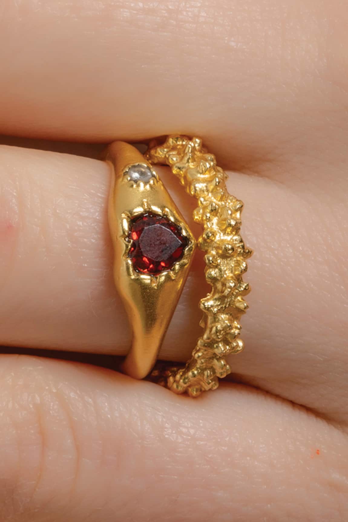 Arvino Garnet Stones Embellished Ring 